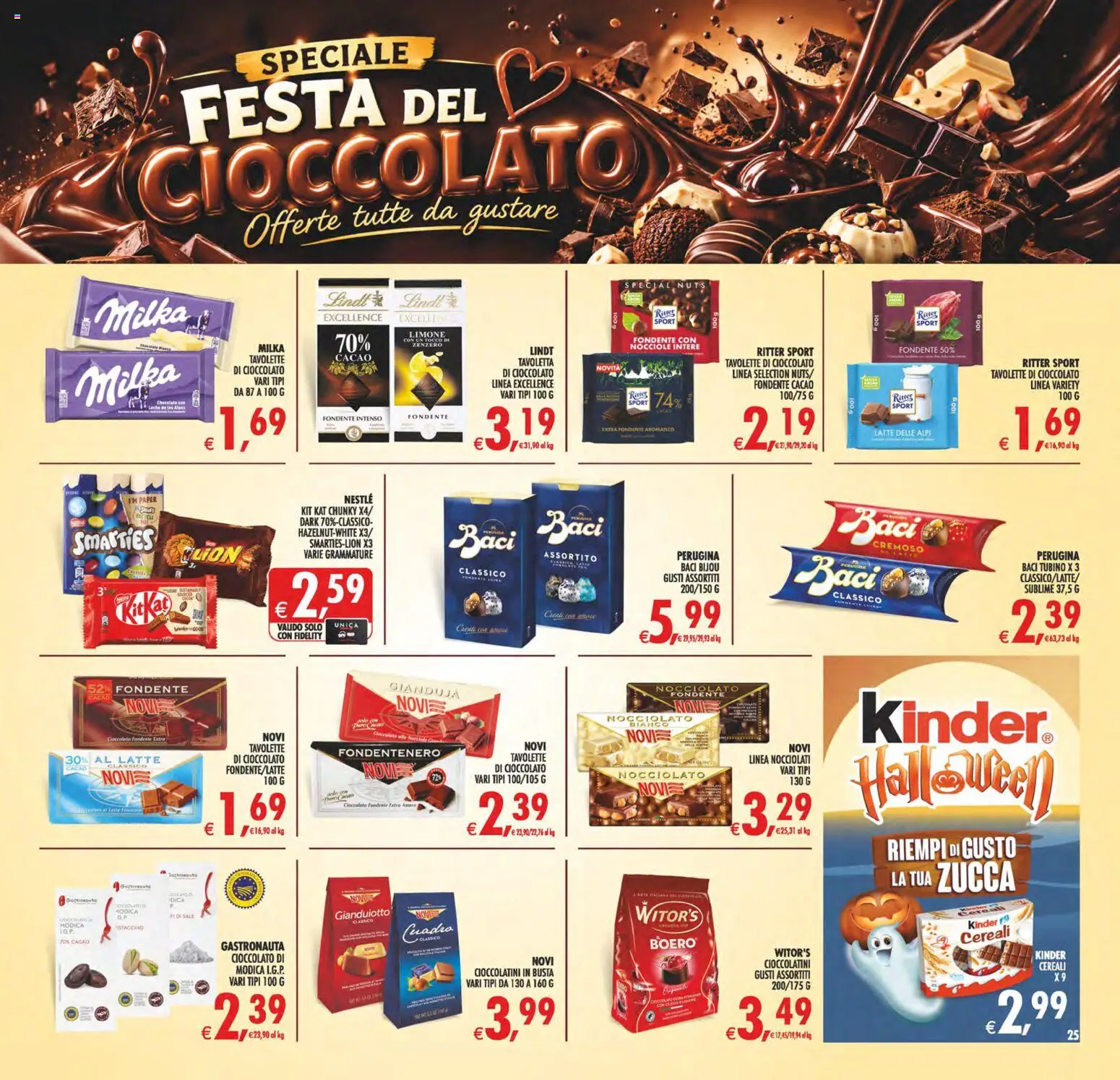 Volantino Decò del 23/10/2026 | Pagina: 25 | Prodotti: Cereali, Lindt, Nocciole, Tavoletta