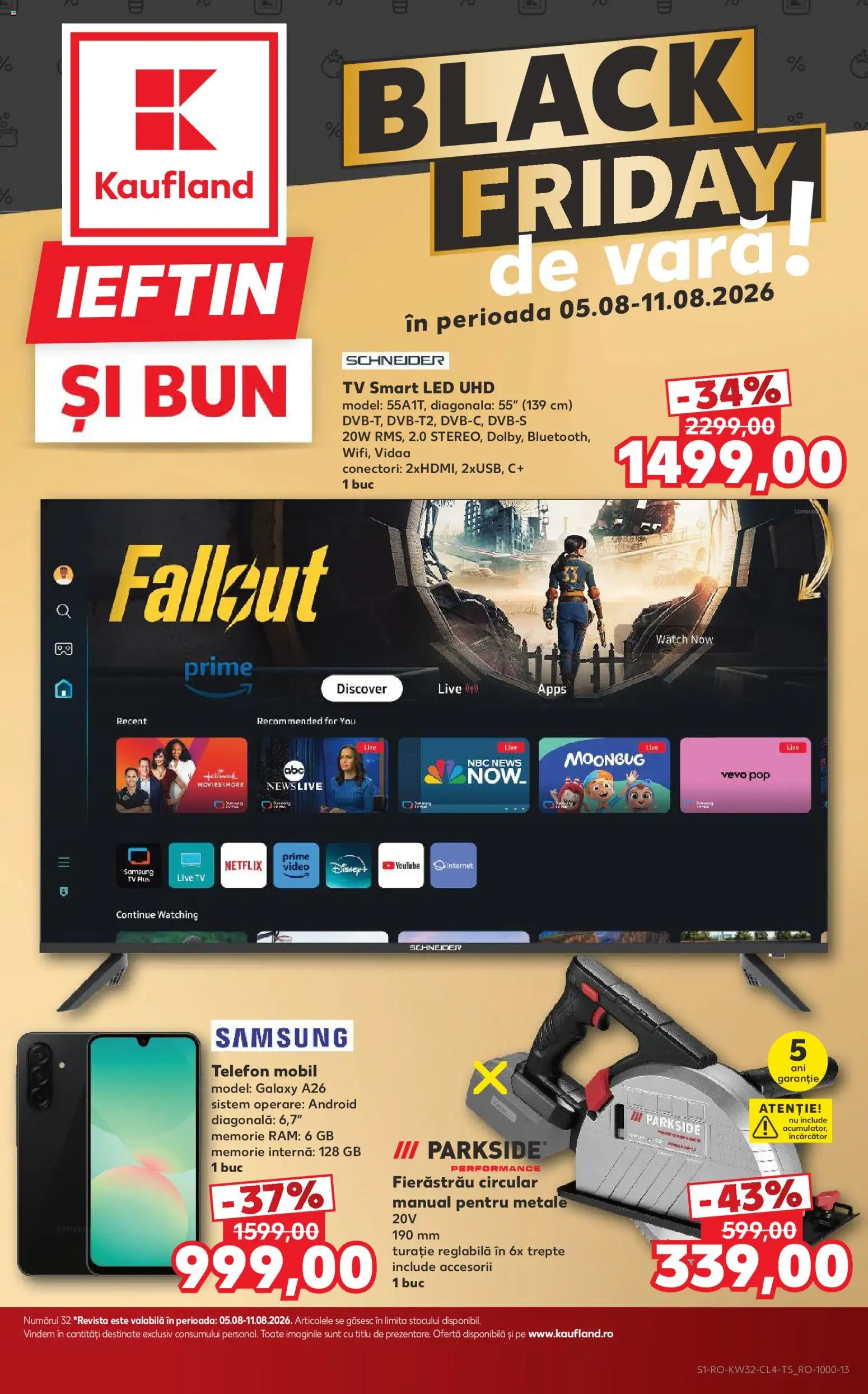 Noul catalog Kaufland – valabil de la 05.08.2026 | Pagină: 1 | Produse: Telefon, Memorie, Kaşe, Babak