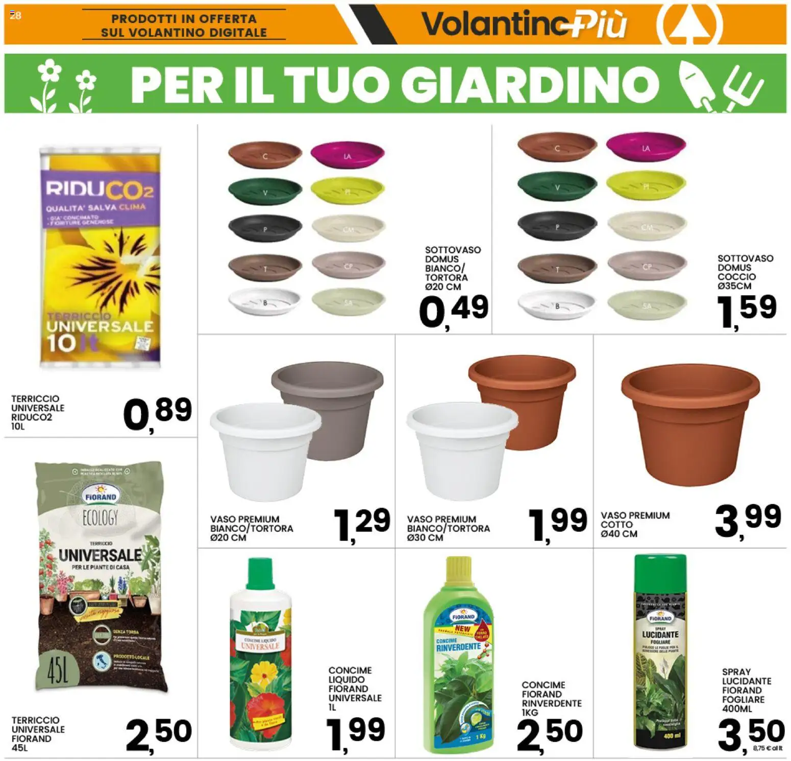 Volantino Interspar del 01/10/2026 | Pagina: 28 | Prodotti: Concime, Torta, Terriccio, Vaso
