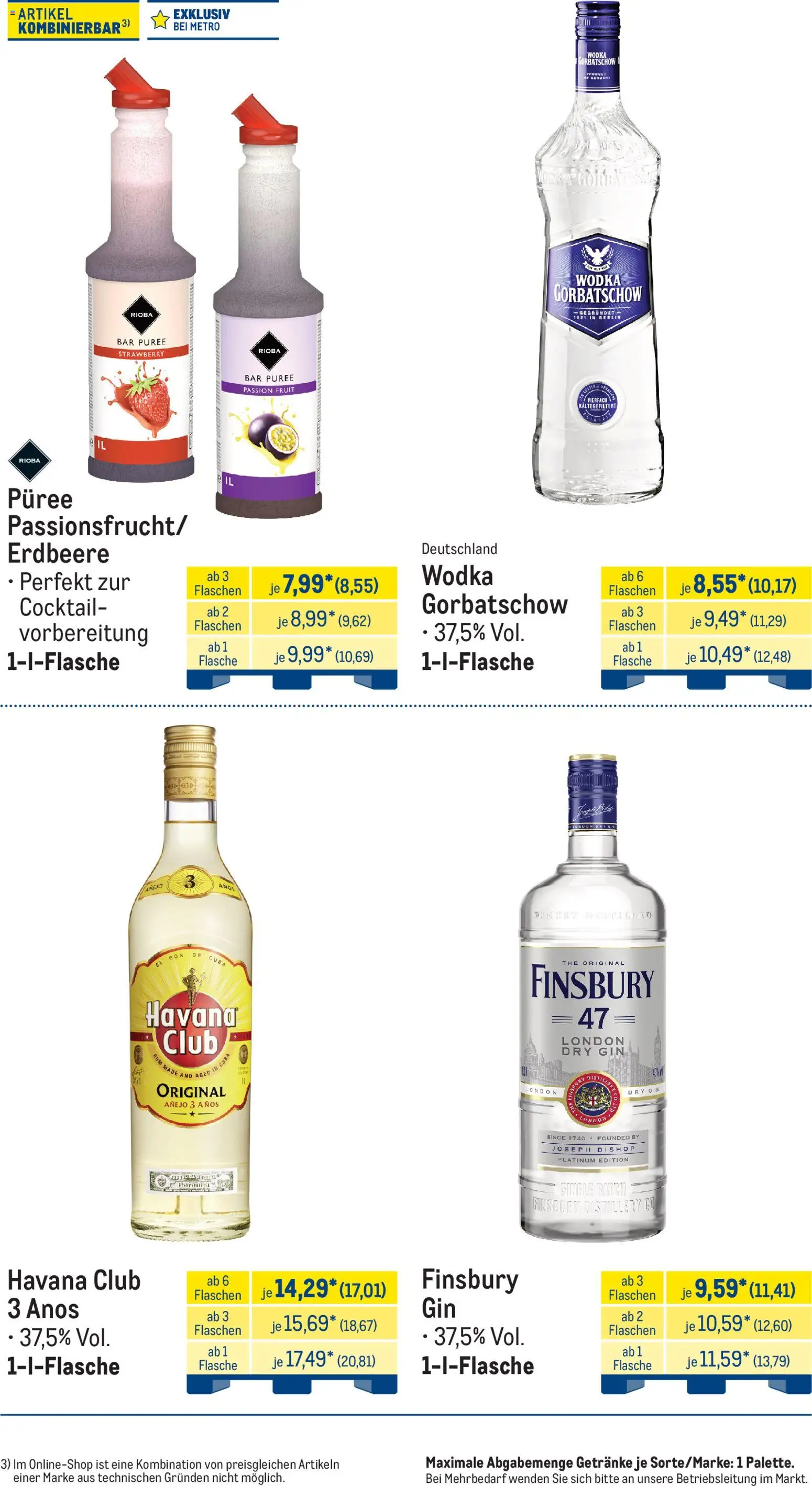 Metro Monats-Menü – gültig ab 01.07.2026 | Seite: 27 | Produkte: Havana club, Rum, Gin, Wodka