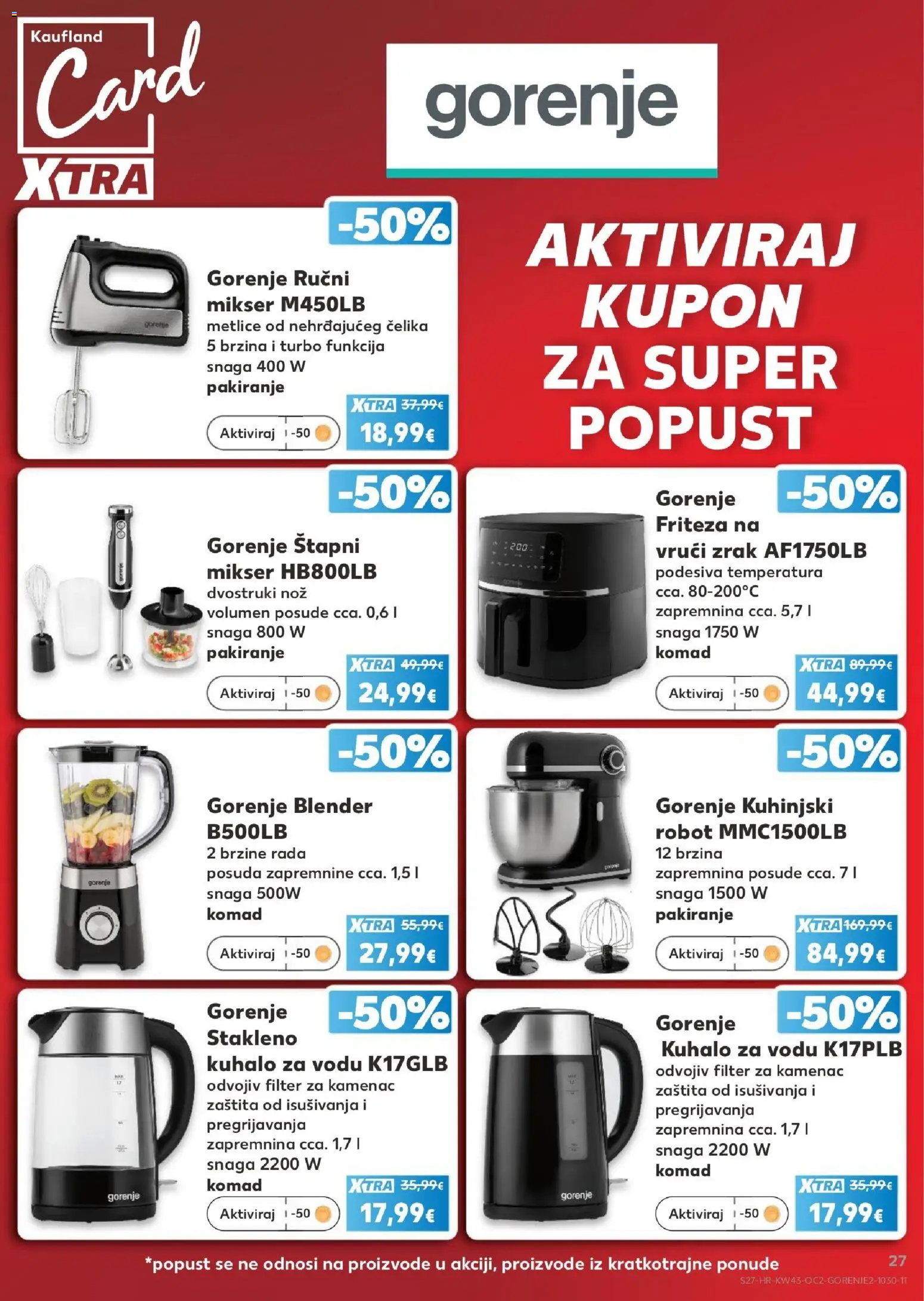 Kaufland katalog | vrijedi od 21.10.2026 | Stranica: 27 | Proizvodi: Kuhalo za vodu, Mikser, Ručni mikser, Friteza na vrući zrak