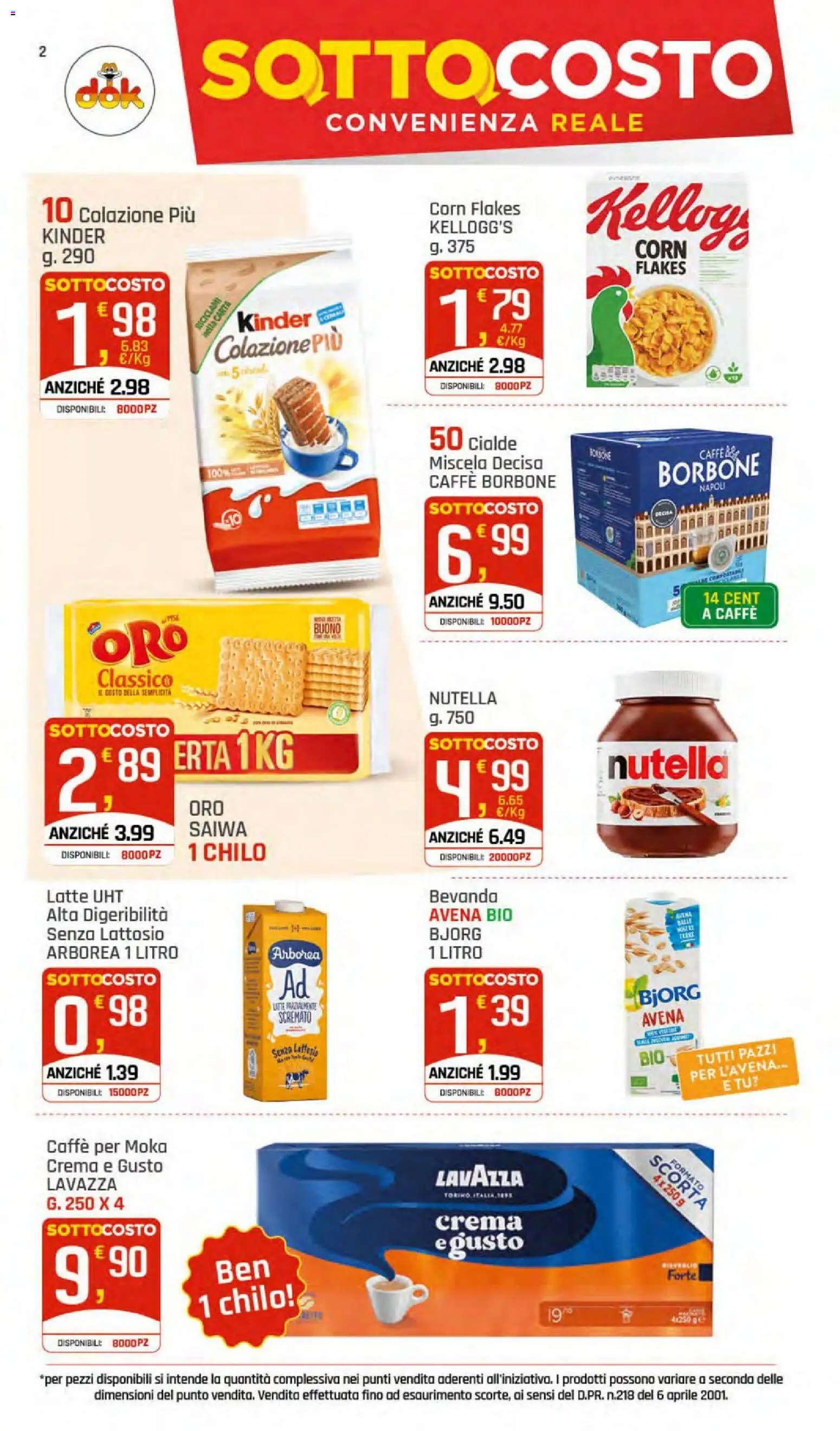 Volantino DOK del 14/07/2026 | Pagina: 6 | Prodotti: Crema, Latte, Borsone, Lavazza