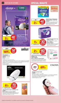 Intermarché - Prévisualisation de Intermarché Découvrez nos offres de la semaine valide à partir de 13/10/2026 | Page: 20 | Produits: Always, Épilateur, Alimentation, Serviettes hygiéniques