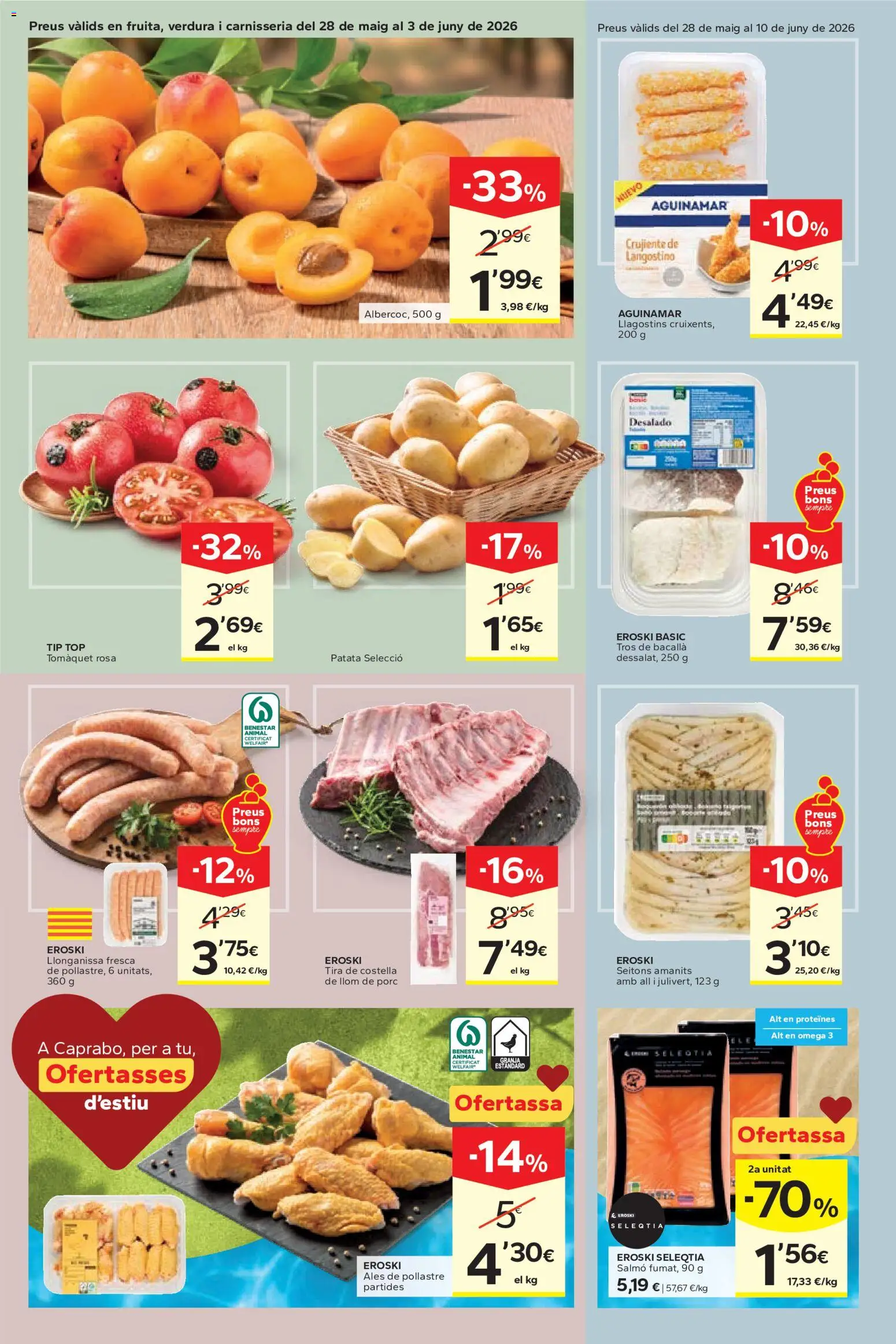 Caprabo Ofertasses d'estiu │ válido desde el 28.05.2026 | Página: 3 | Productos: Δοχείο φοντί, Langostino