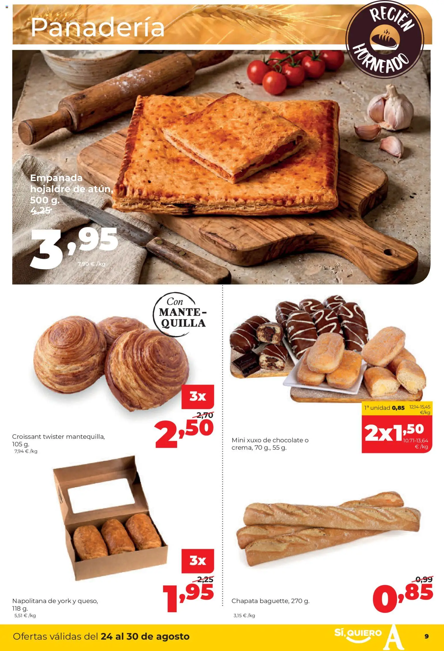 Alimerka folleto │ válido desde el 24/08/2026 | Página: 9 | Productos: Chocolate, Croissant, Panadería