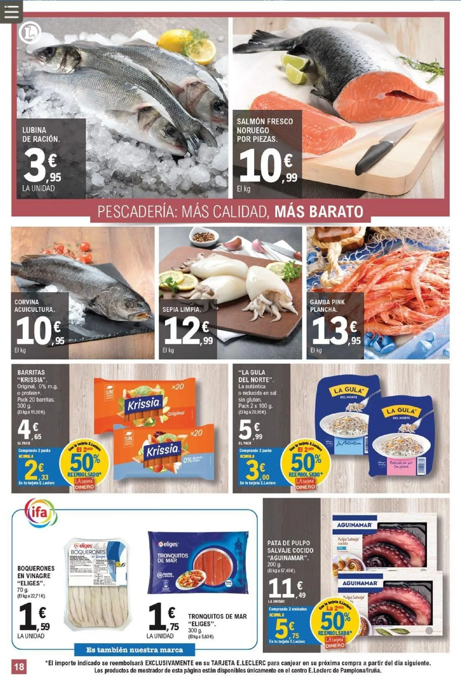 E.Leclerc folleto │ válido desde el 17.06.2026 | Página: 18 | Productos: Δεξαμενή, Gamba