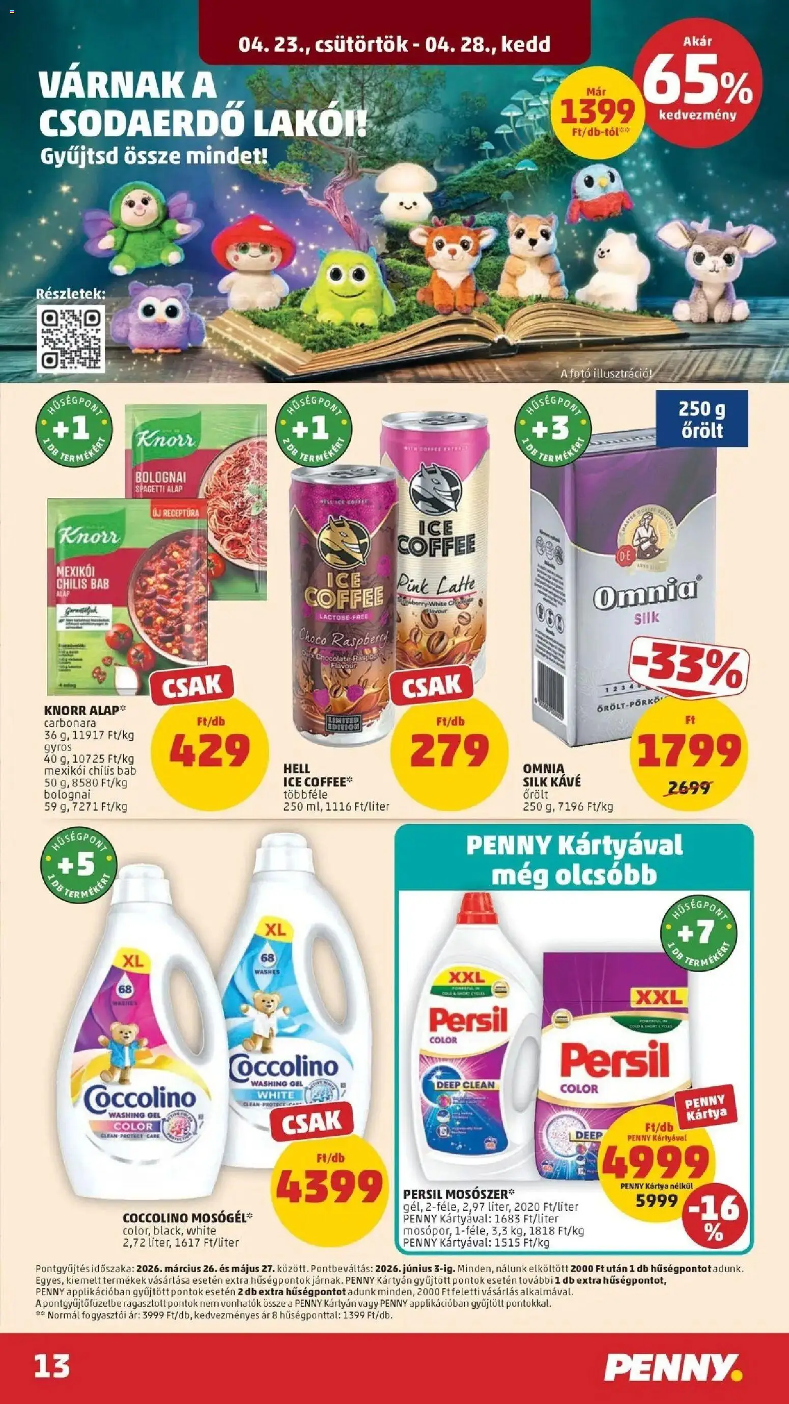 PENNY akciós ujság - amely érvényes a következő dátumtól: 2026.04.23. | Oldal: 13 | Termékek: Persil, Spagetti, Kávé, Chilis bab