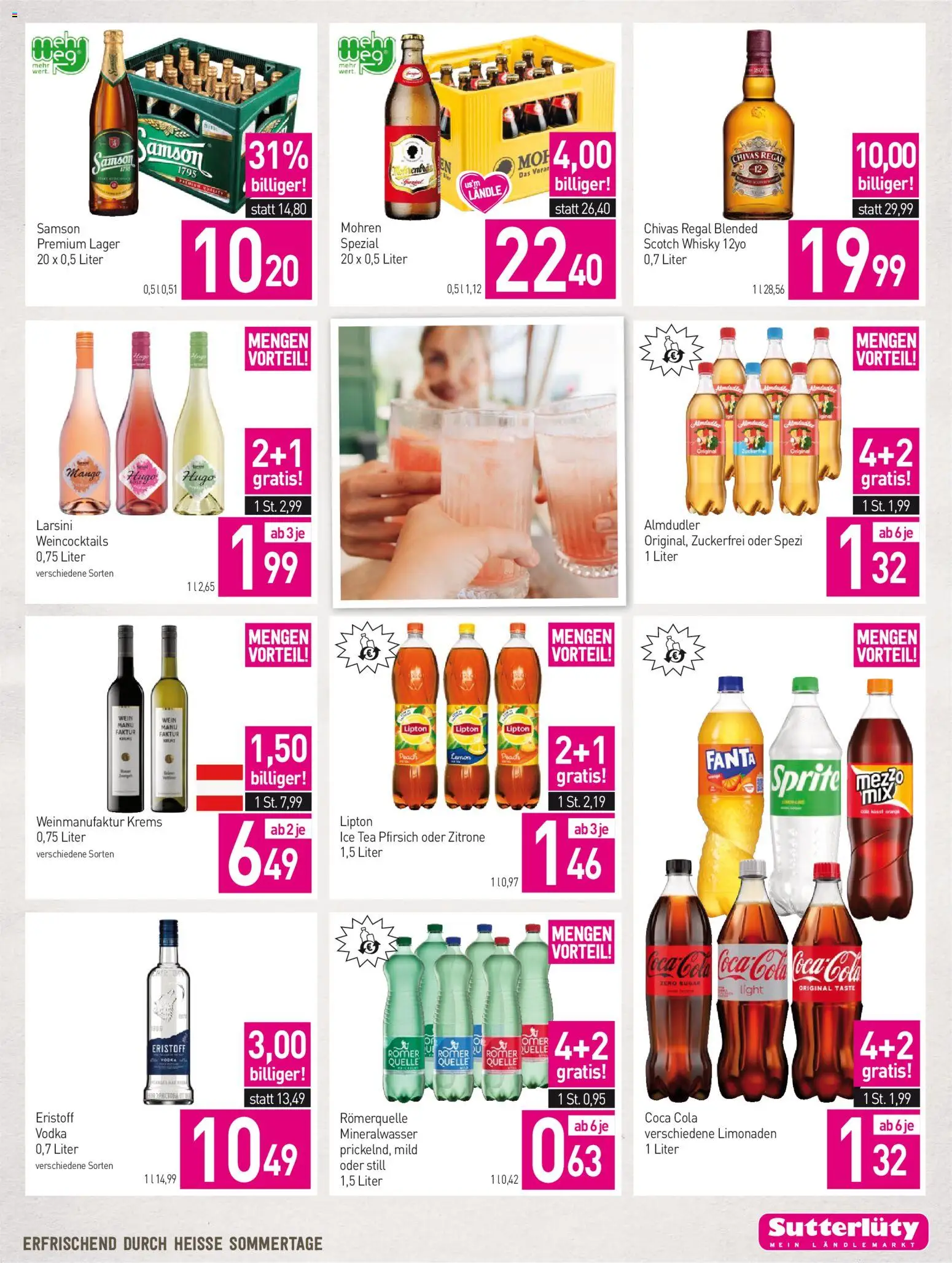 Sutterlüty Flugblatt gültig ab 20.08.2026 | Seite: 15 | Produkte: Mango, Pfirsich, Mineralwasser, Regal