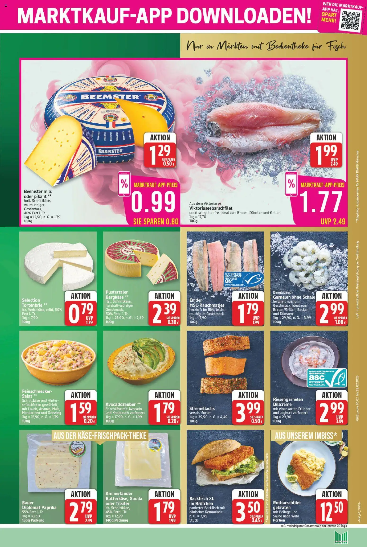 Marktkauf Prospekt – gültig ab 20.07.2026 | Seite: 7 | Produkte: Joghurt, Garnelen, Knoblauch, Salat