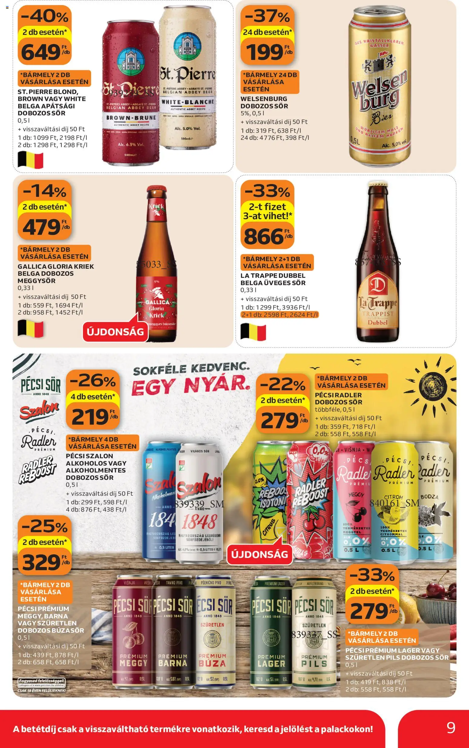Auchan akciós ujság - amely érvényes a következő dátumtól: 2026.08.06. | Oldal: 9 | Termékek: Radler, Búzasör, Sör, Citrom
