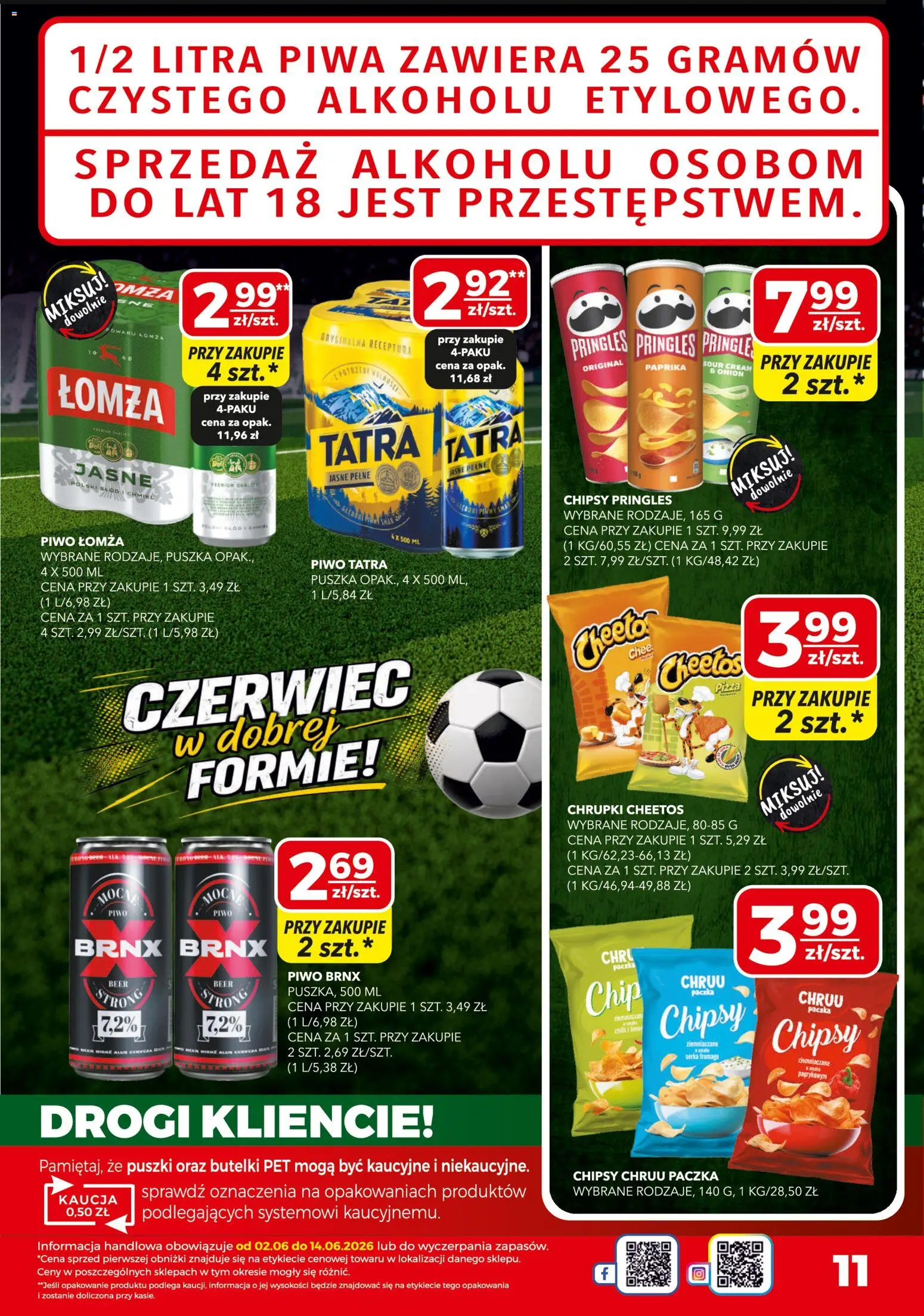 Top Market gazetka od 02.06.2026 | Strona: 11 | Produkty: Chipsy, Chrupki, Chipsy pringles, Piwo