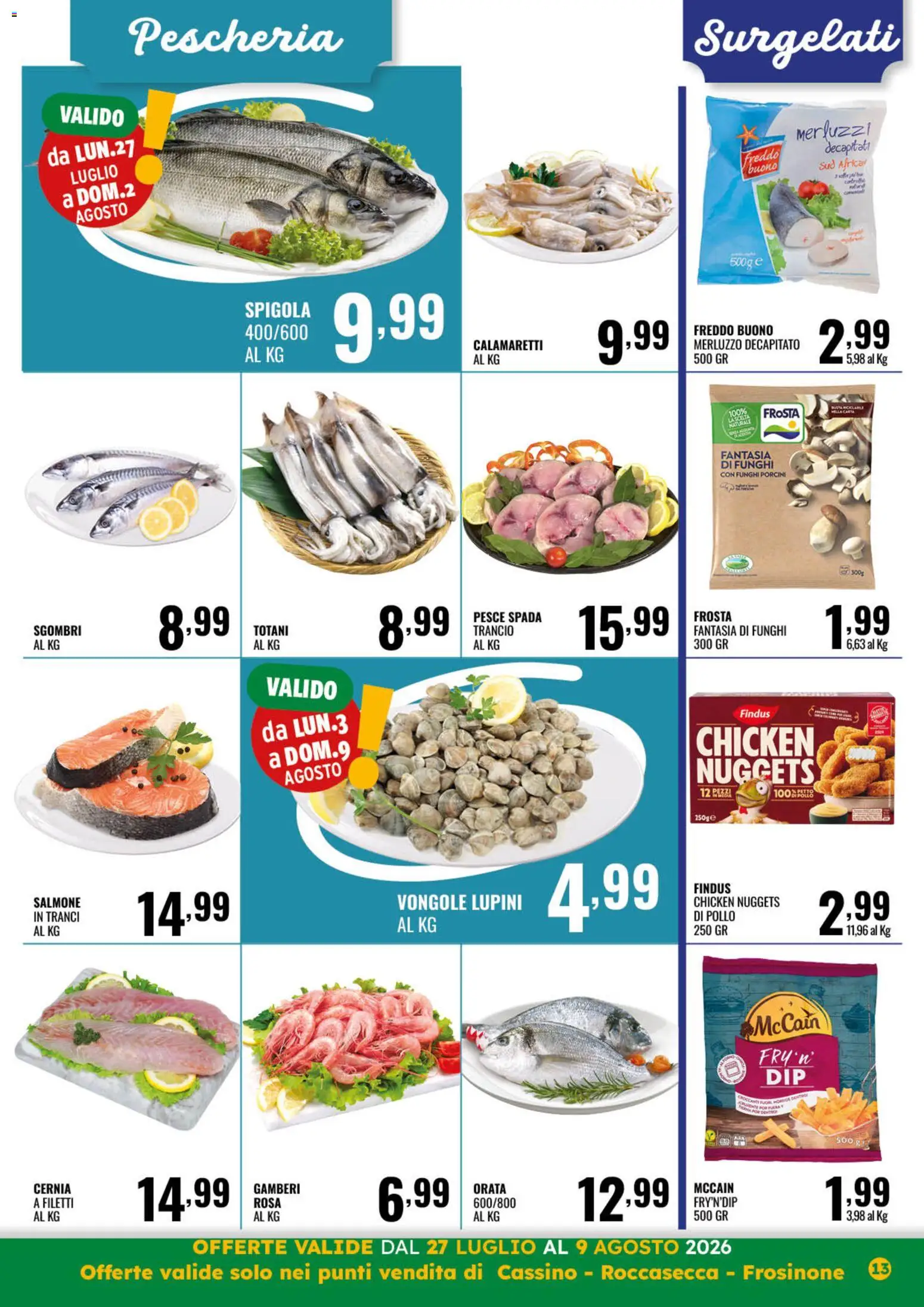 Volantino GECOP del 27/07/2026 | Pagina: 13 | Prodotti: Pollo, Gamberi, Funghi, Pesce spada