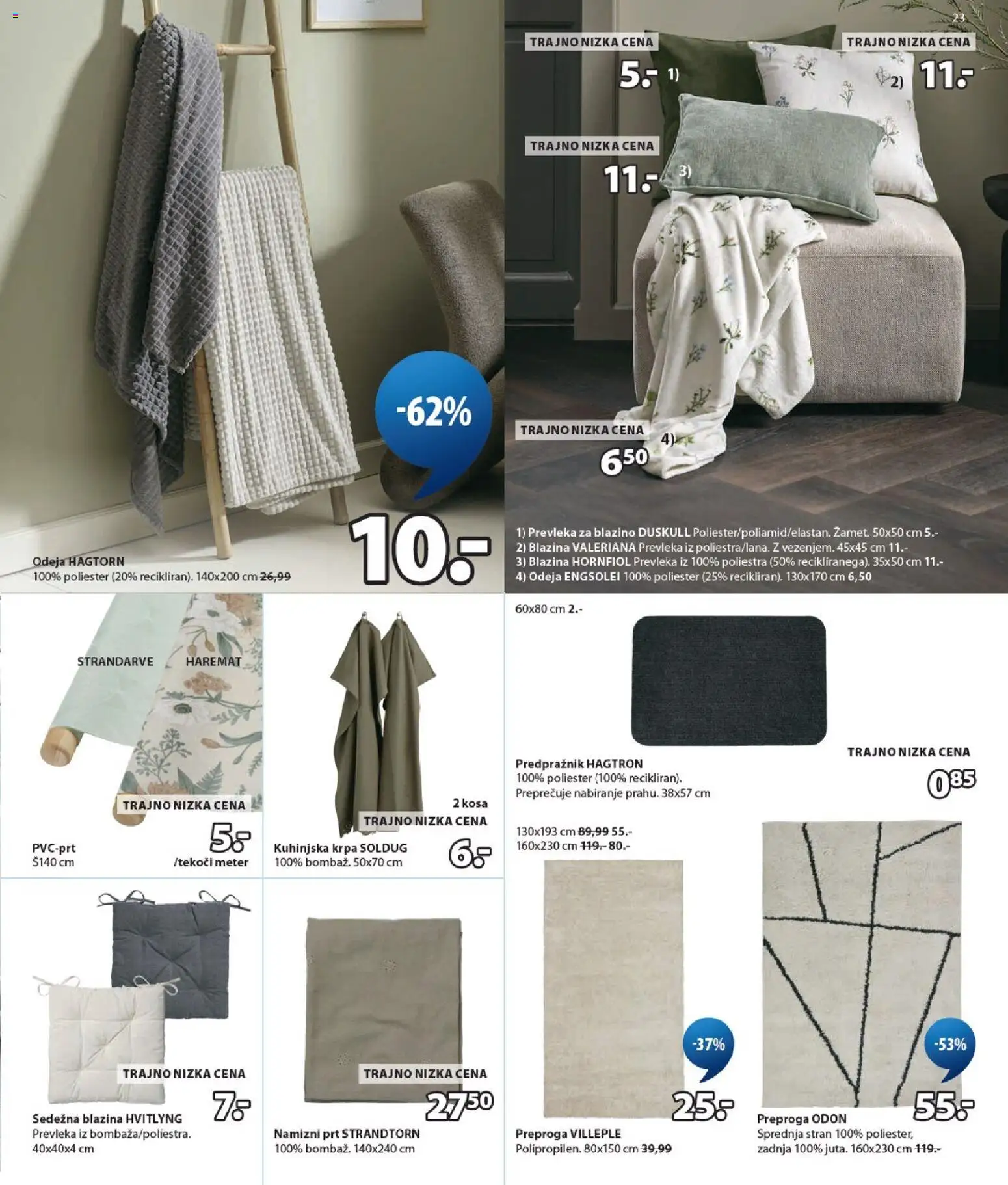 Novi JYSK katalog ponudbe – veljaven od 26.08.2026 | Stran: 23 | Izdelki: Prevleka, Blazina, Odeja, Preproga