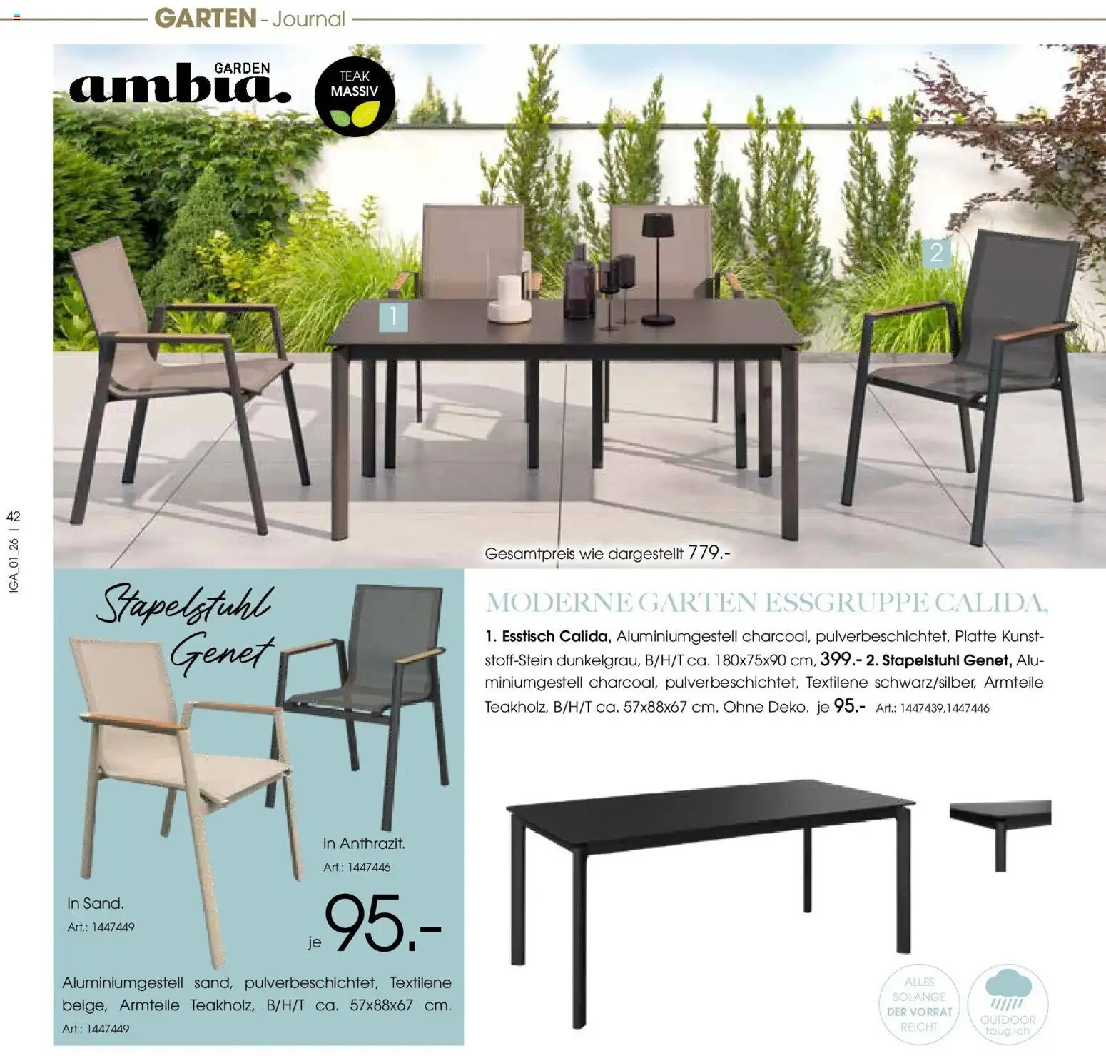 Zurbrüggen Garten Unna – gültig ab 19.03.2025 | Seite: 42 | Produkte: Esstisch, Essgruppe