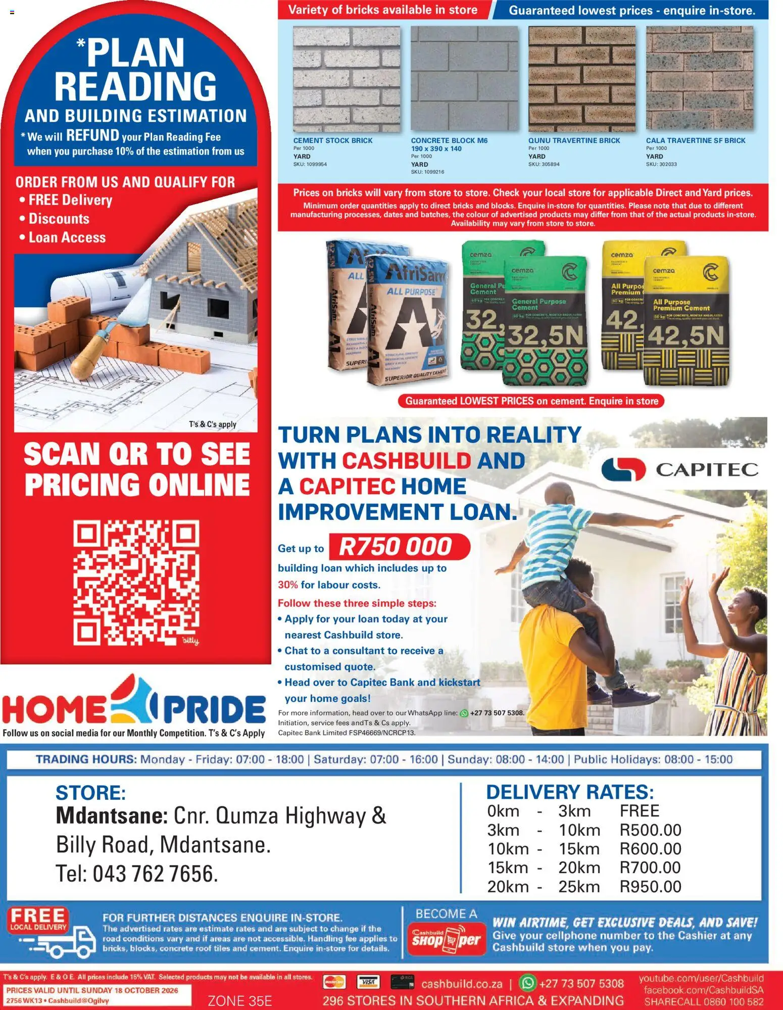 New Cashbuild catalogue – valid from 21/09/2026 | Page: 4 | Products: Dates, Plaster, Stock, Cement