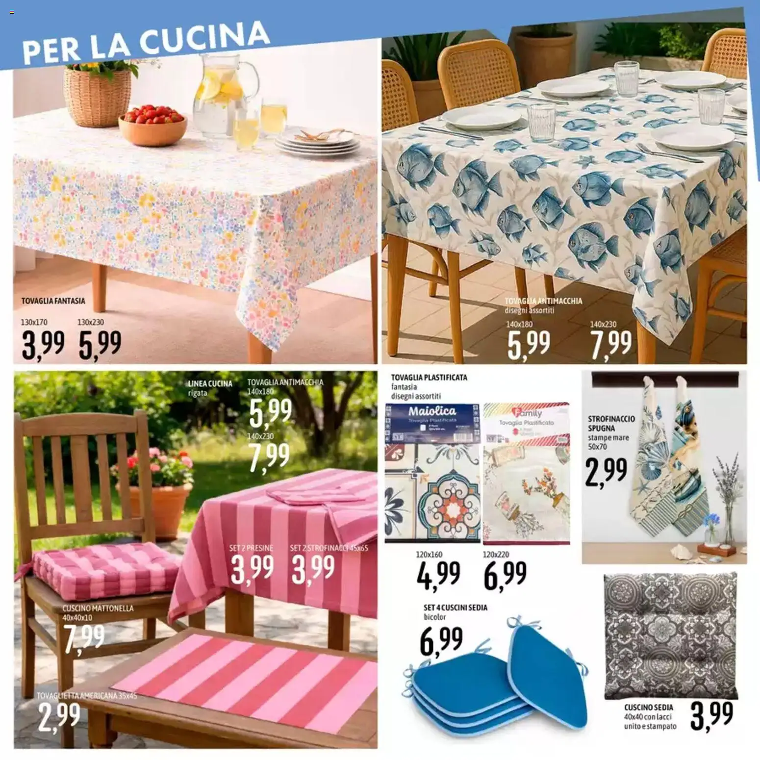 Volantino Emisfero del 28.05.2026 | Pagina: 21 | Prodotti: Spugna, Cuscino, Tovaglia, Sedia