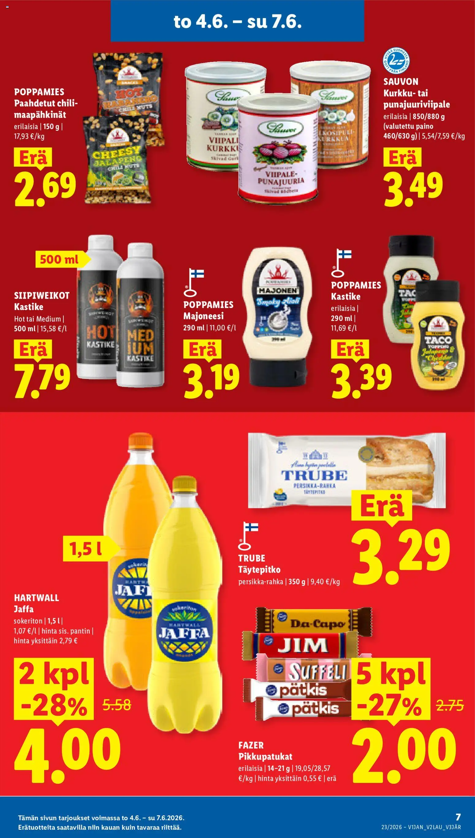 Lidl tarjoukset - Rovaniemi – voimassa 04.06.2026 alkaen | Sivu: 7 | Tuotteet: Maapähkinät, Majoneesi, Chili, Kurkku