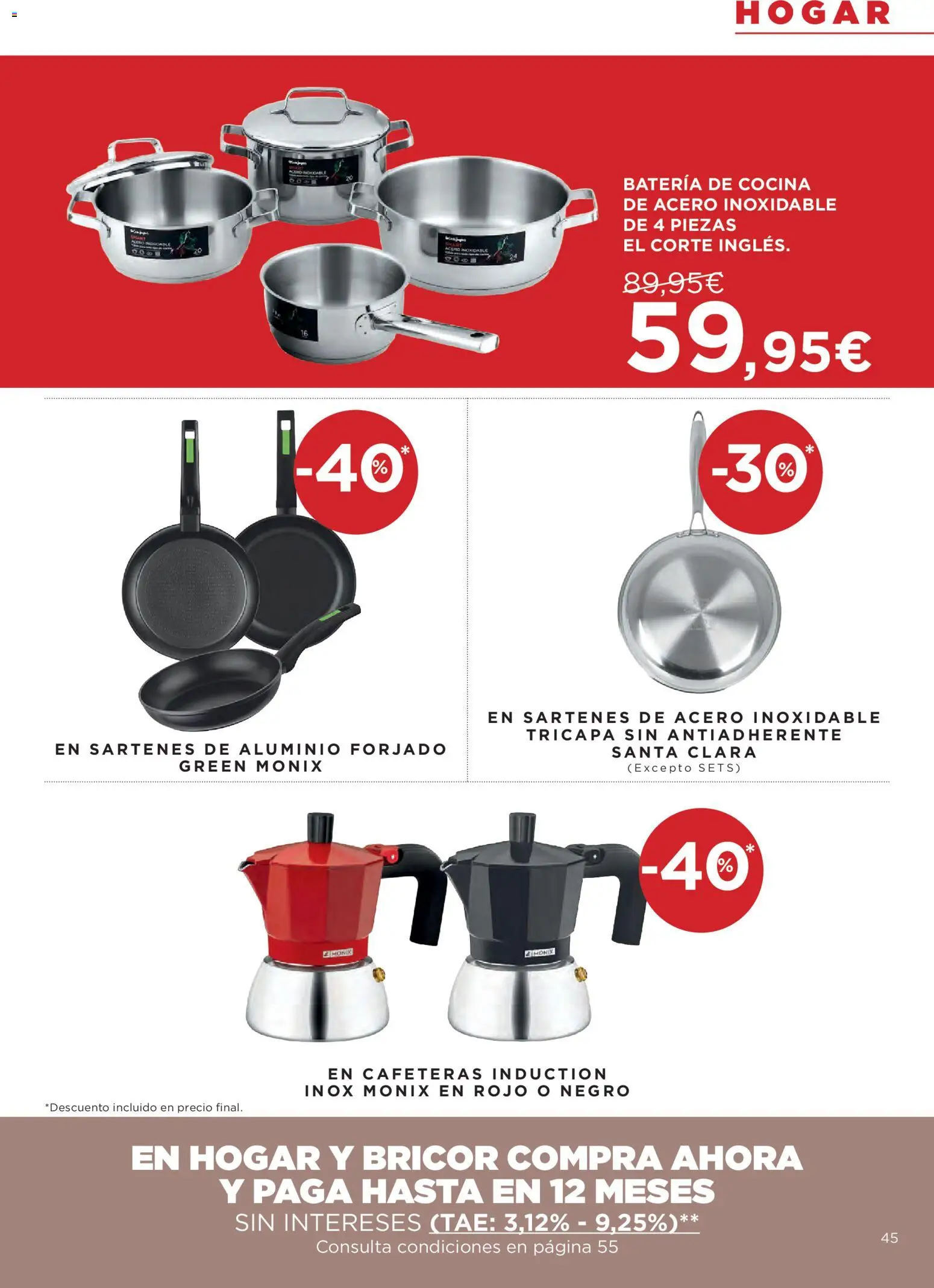 Hipercor catálogo │ válido desde el 24/09/2026 | Página: 45 | Productos: Cocina, Batería