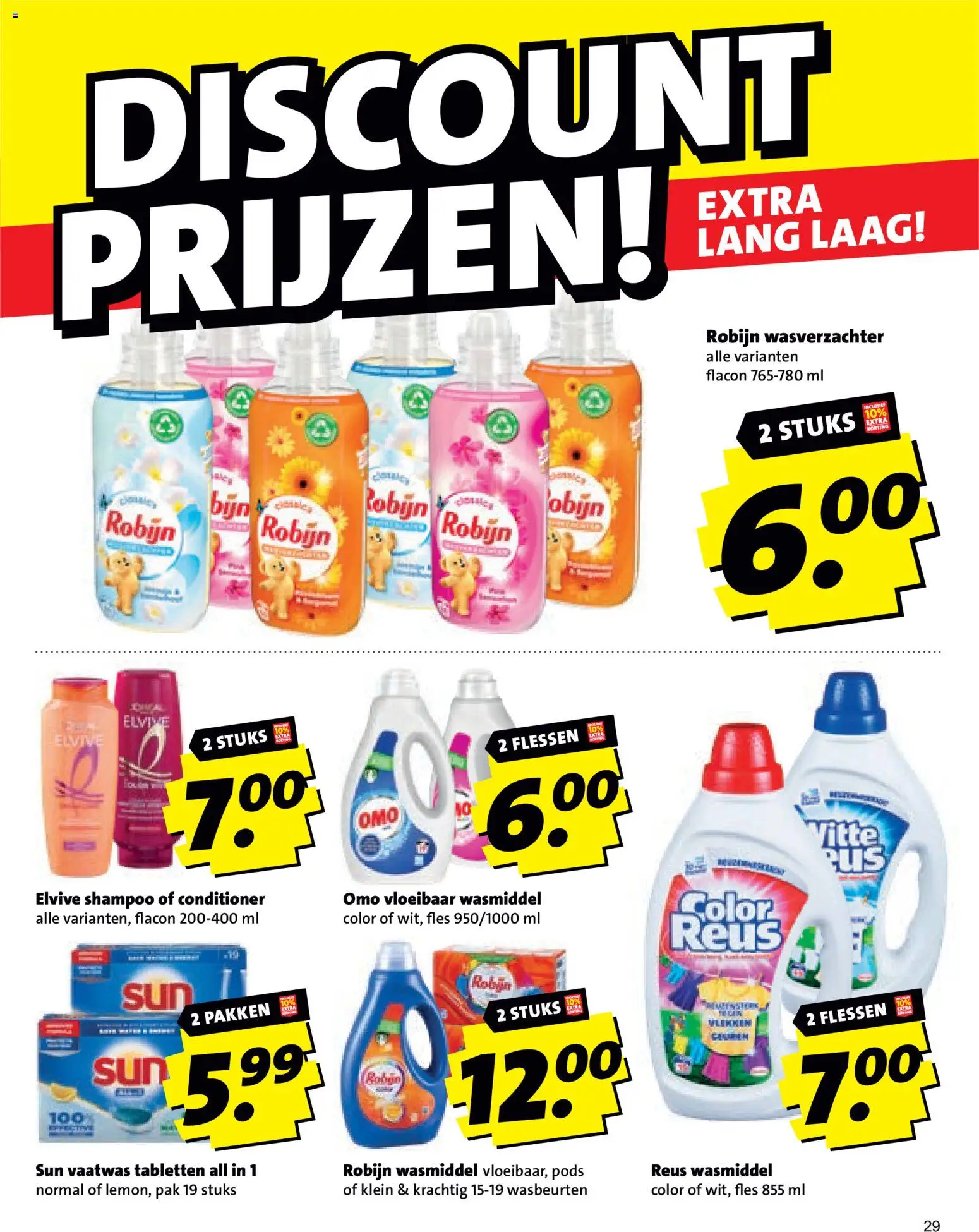 {H1} | Pagina: 29 | Producten: Vloeibaar wasmiddel, Wasmiddel, Robijn, Conditioner