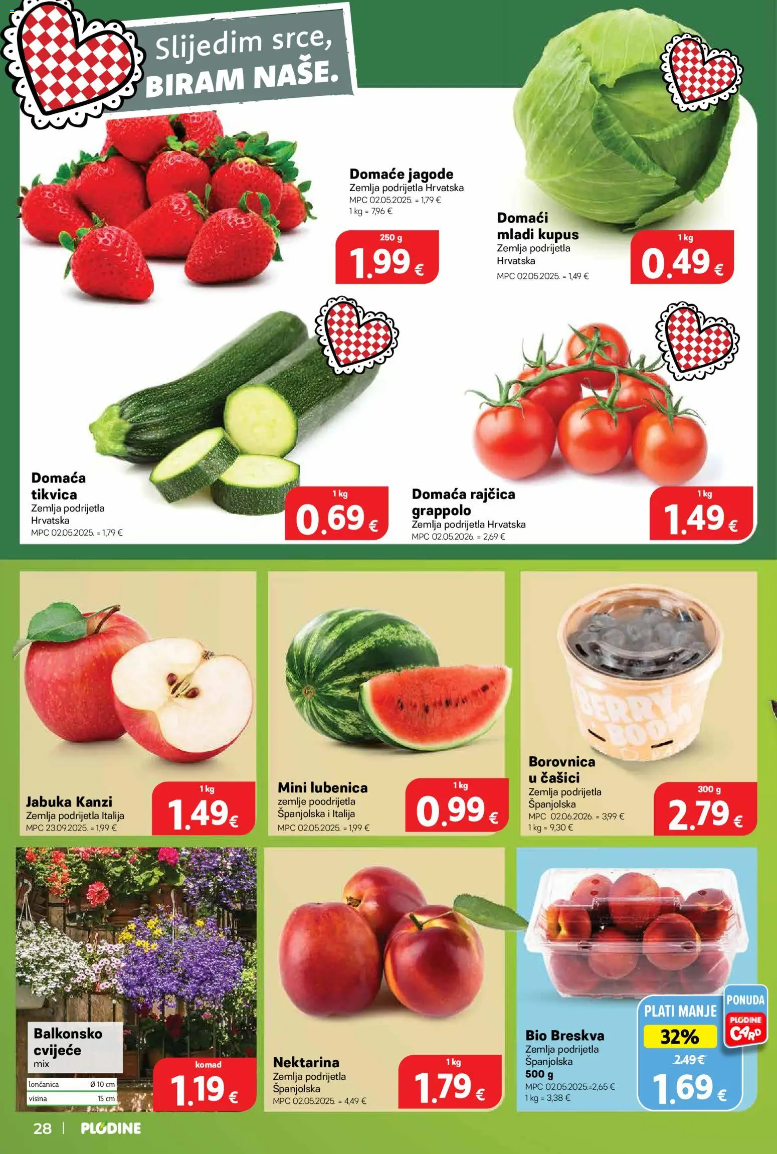Plodine katalog | vrijedi od 18.06.2026 | Stranica: 28 | Proizvodi: Jagode, Borovnica, Lubenica, Rajčica
