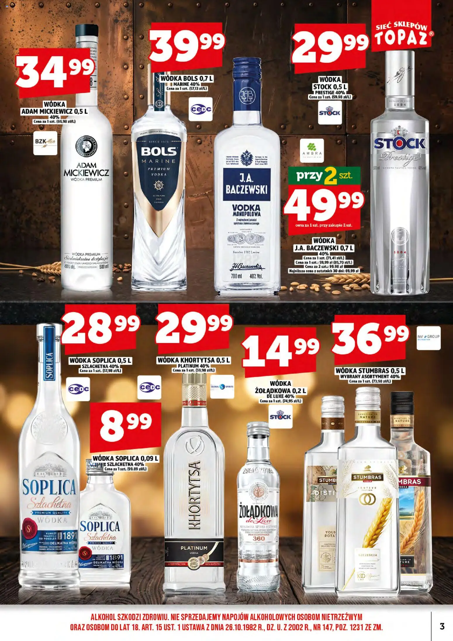 Topaz gazetka alkoholowa od 01.11.2026 | Strona: 5 | Produkty: Soplica, Wódka Stumbras, Vodka, Alkohol