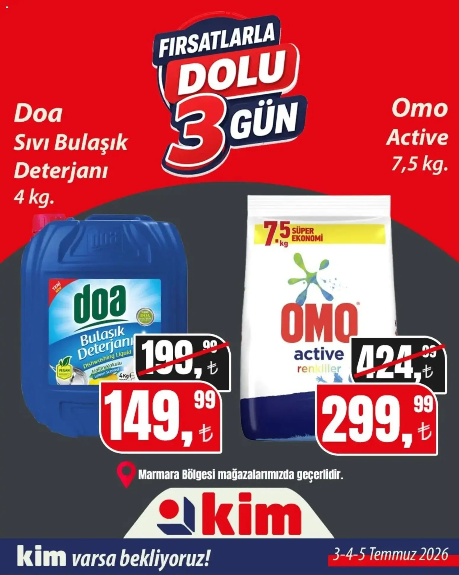 Kim Market - Fırsatlarla Dolu 3 Gün - 03 Temmuz 2026 tarihinden itibaren geçerlidir | Sayfa: 12 | Ürünler: Bulaşık deterjanı, Limon
