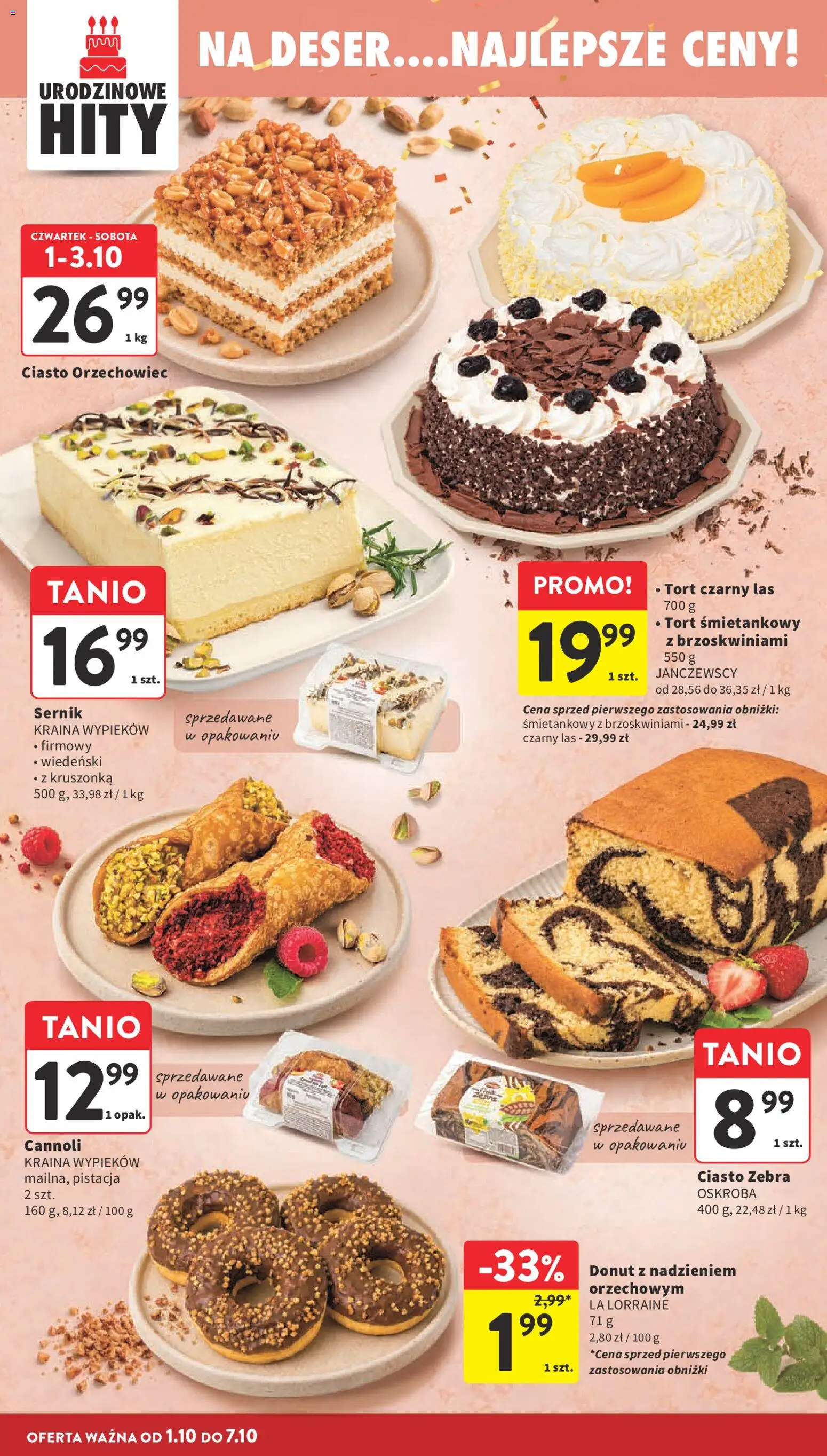 Intermarche gazetka od 01.10.2026 | Strona: 28 | Produkty: Ciasto, Deser, Tort, Donut