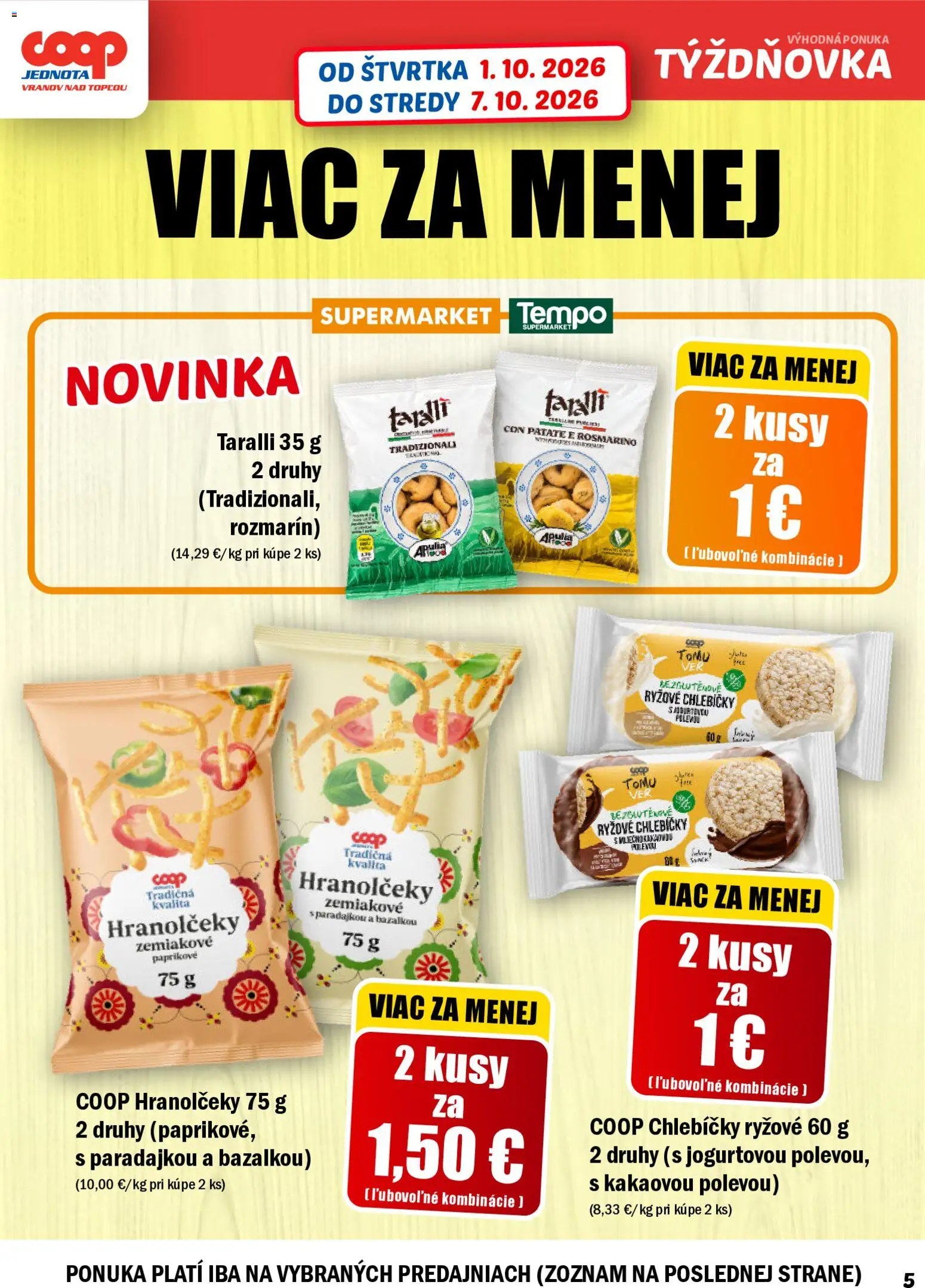 Nové COOP Jednota akcie – leták je platný od 01.10.2026 | Strana: 5