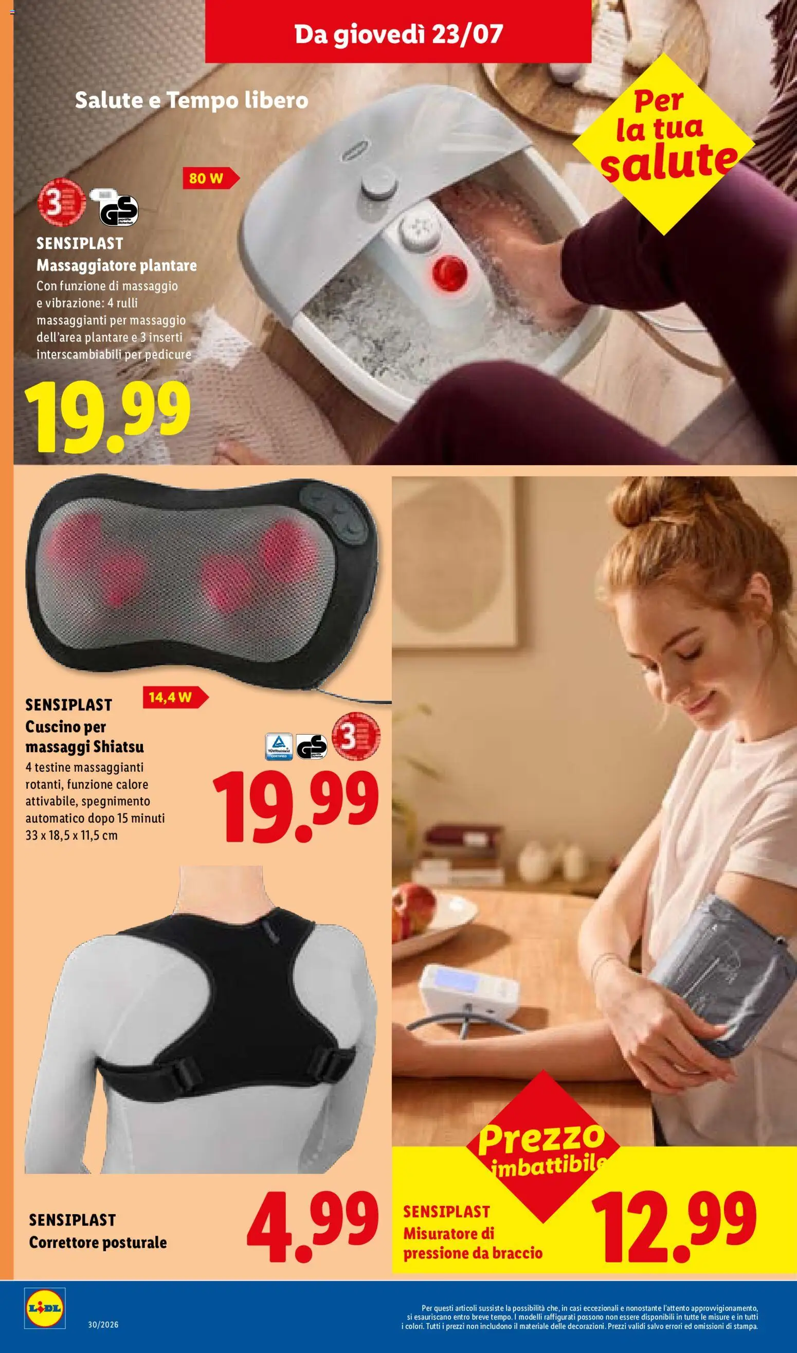 Volantino Lidl del 23/07/2026 | Pagina: 28 | Prodotti: Misuratore di pressione, Cuscino, Inserti, Correttore