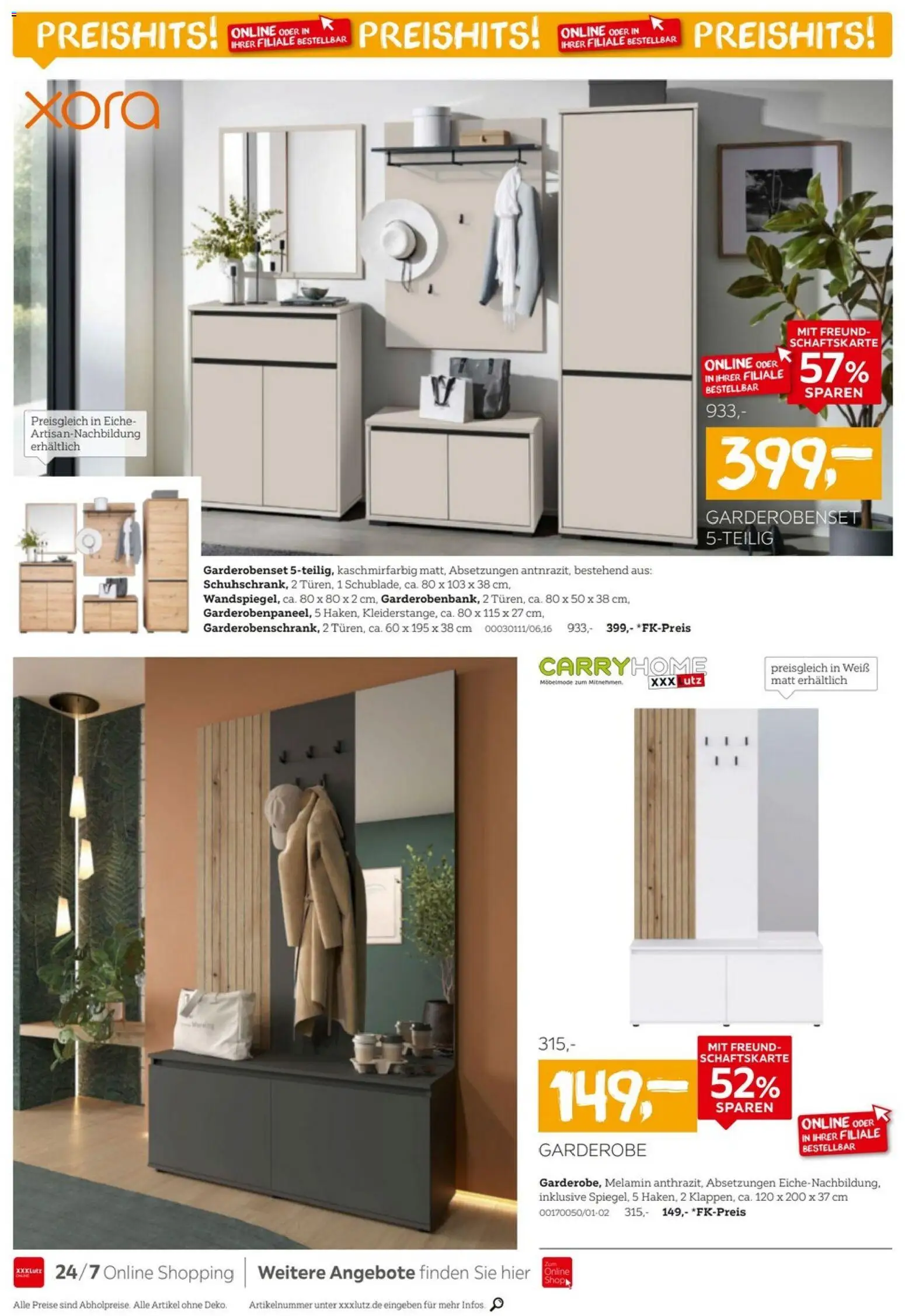 XXXLutz Kleinmöbel Preishits – gültig ab 06.06.2026 | Seite: 8 | Produkte: Garderobenset