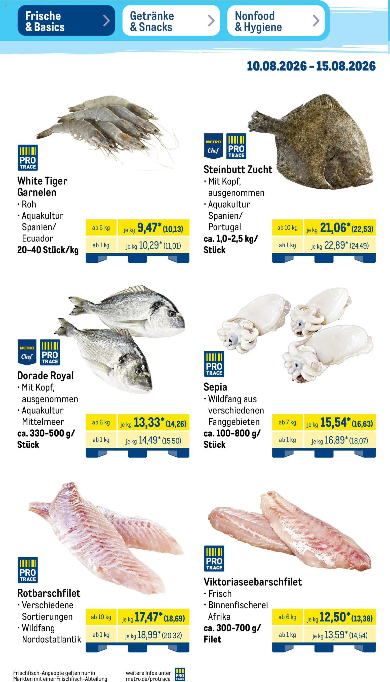 Metro NonFood-Angebote – gültig ab 10.08.2026 | Seite: 36 | Produkte: Dorade, Garnelen