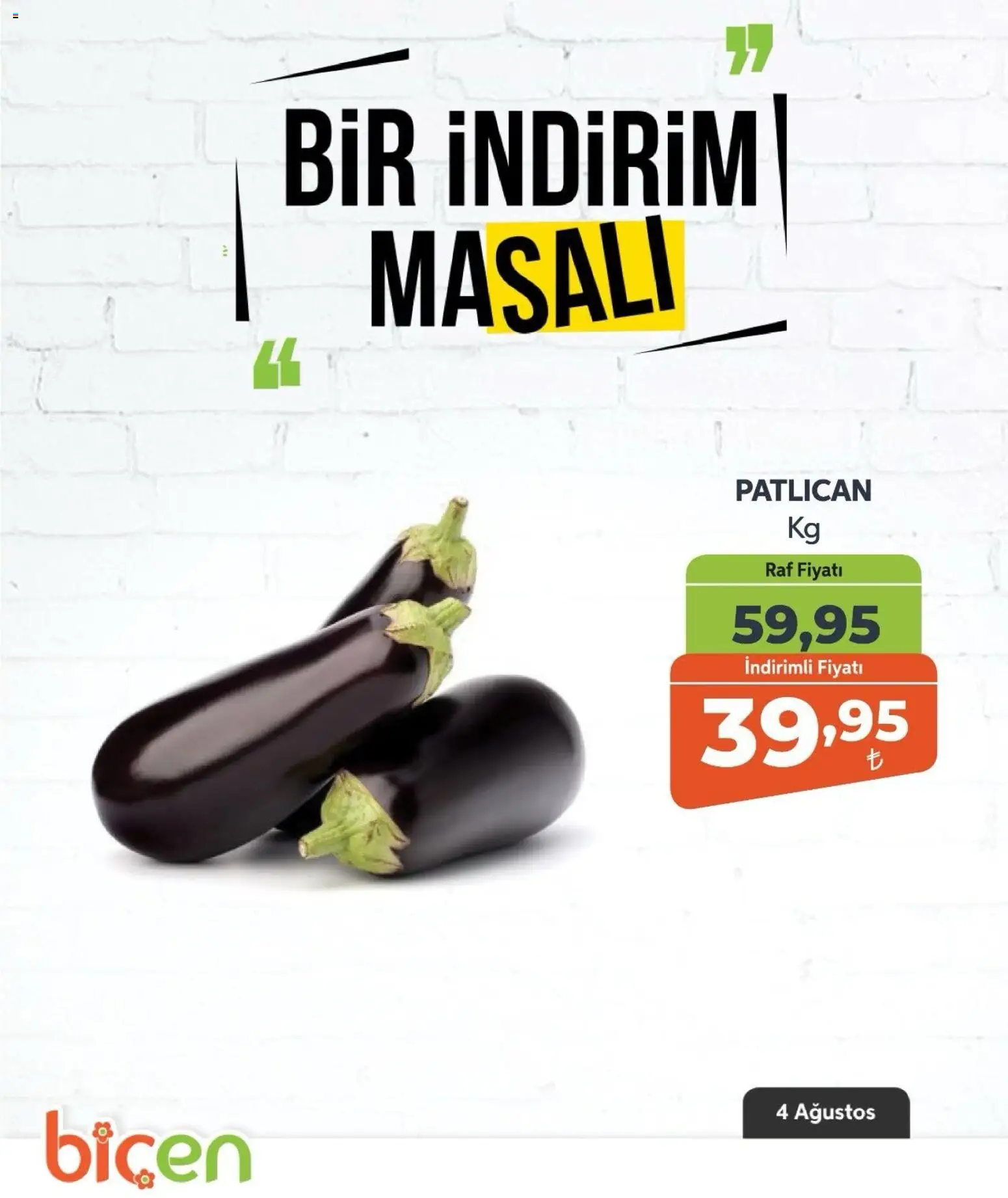 Biçen Market - Bir İndirim MaSalı - sebze - 04 Ağustos 2026 tarihinden itibaren geçerlidir | Sayfa: 8
