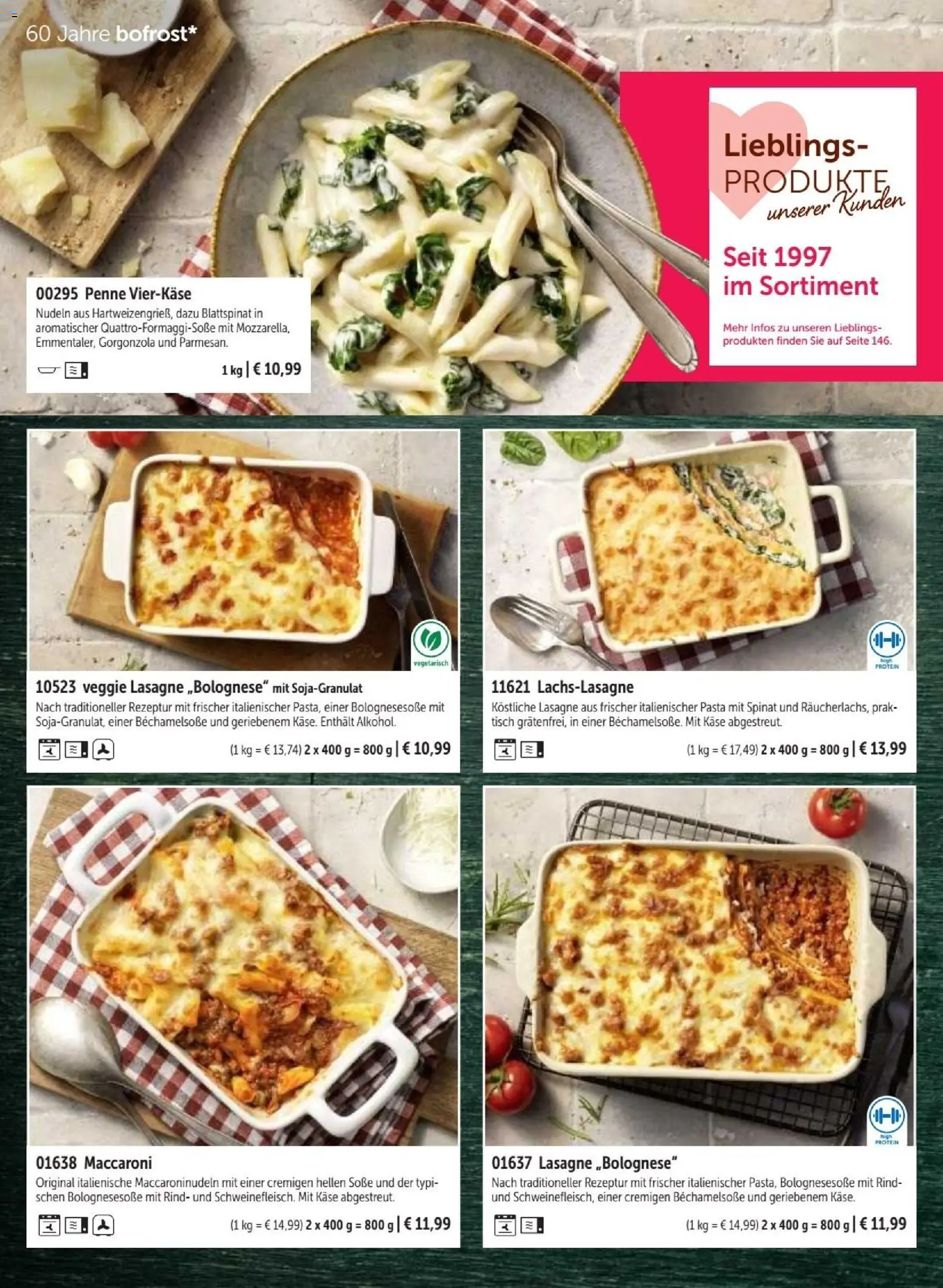 Bofrost Katalog – gültig ab 07.09.2026 | Seite: 112 | Produkte: Käse, Tisch, Lasagne, Soße