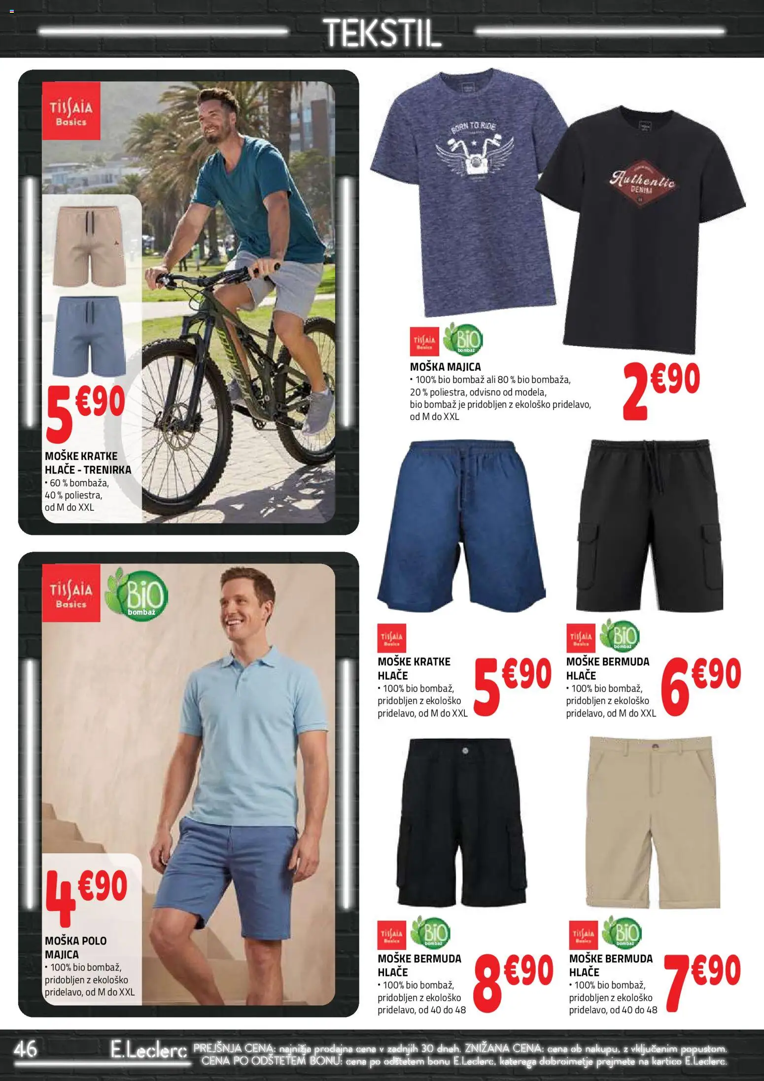 Novi E.leclerc katalog ponudbe – veljaven od 12.08.2026 | Stran: 46 | Izdelki: Trenirka, Majica, Hlace, Kratke hlace