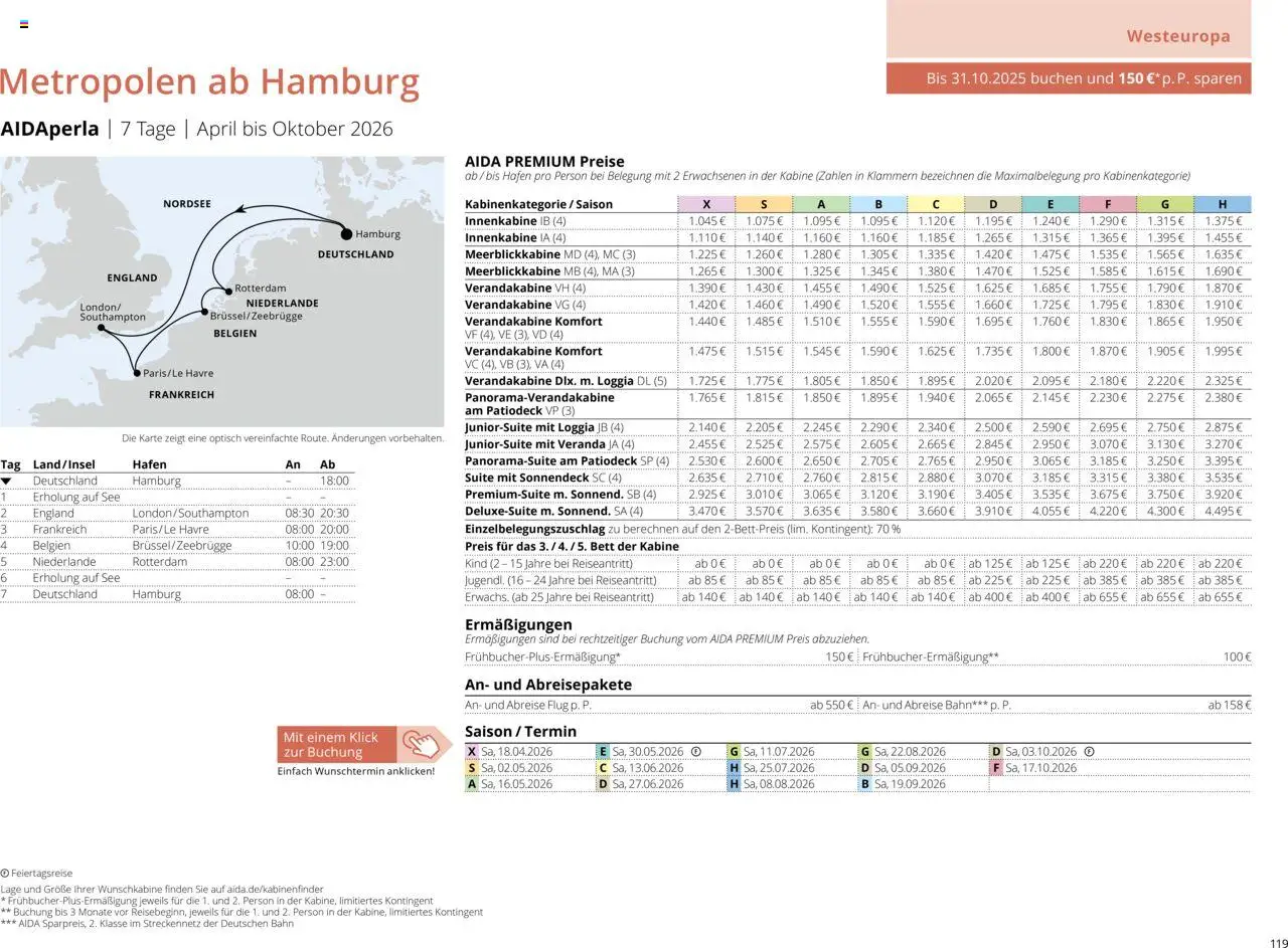 Aida Sommer 2026 – gültig ab 01.03.2026 | Seite: 119 | Produkte: Bett
