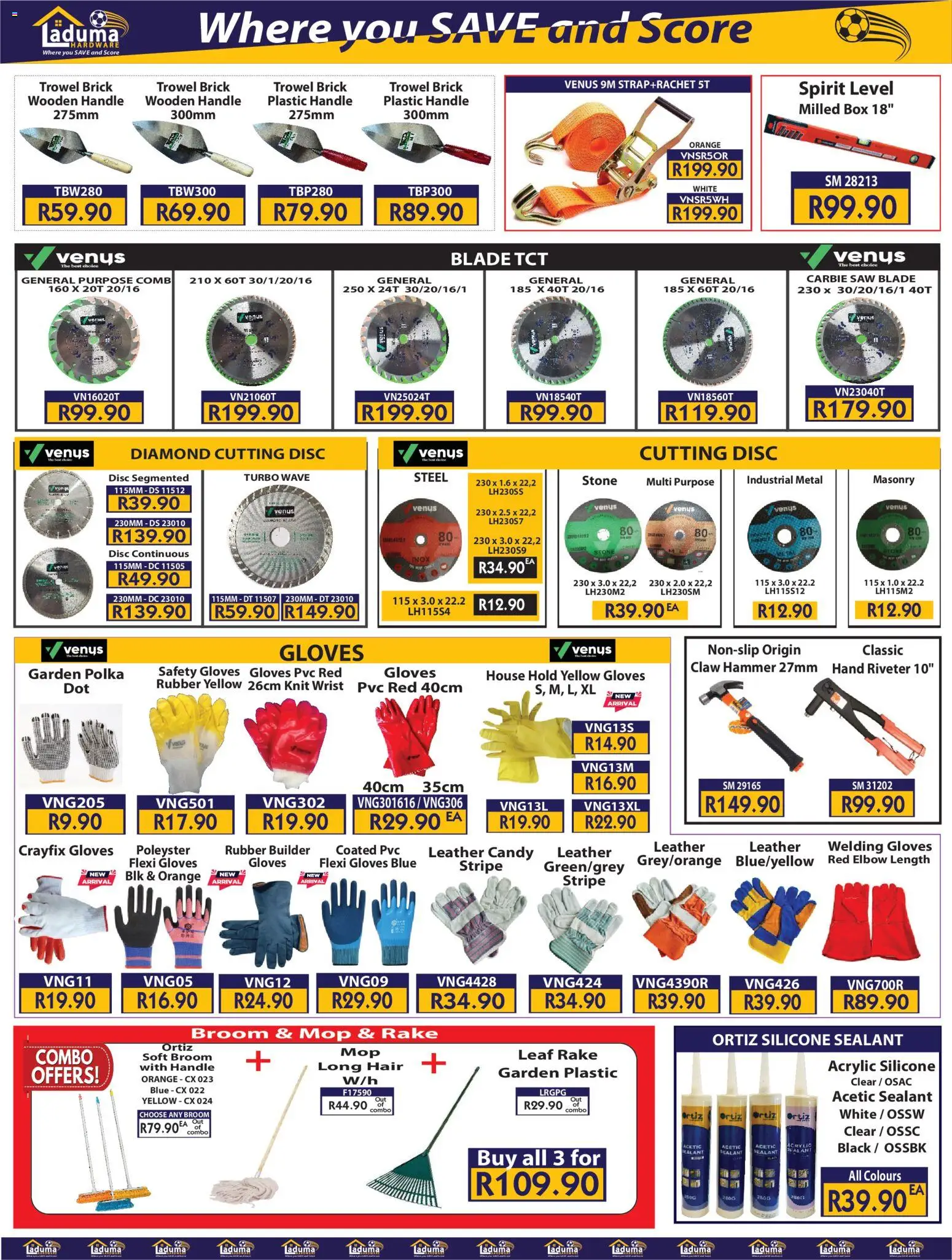 New Laduma Hardware catalogue – valid from 01.02.2026 | Page: 15 | Products: Broom, Mop, Hammer, Silicone