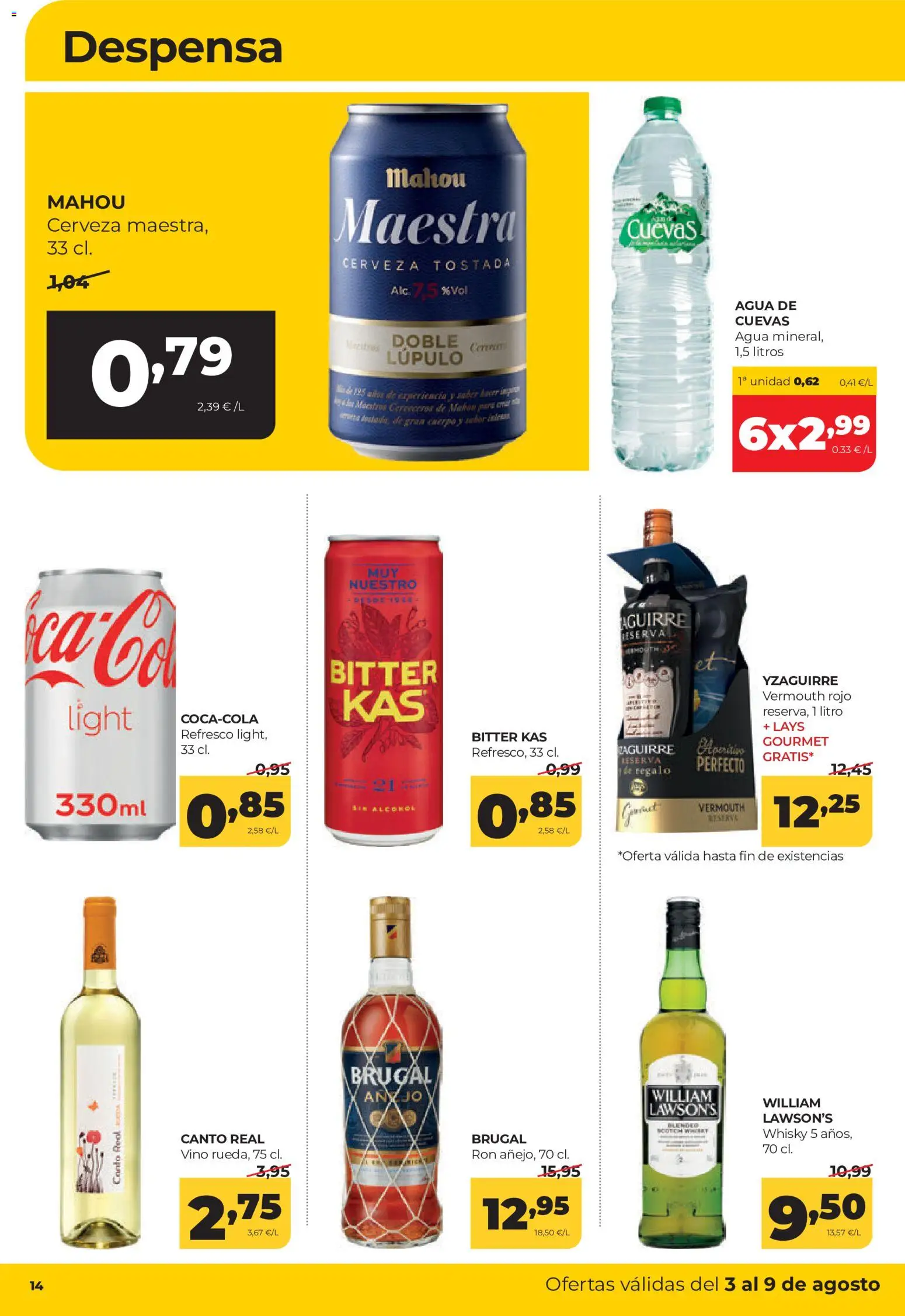 Alimerka folleto Castilla y León │ válido desde el 03/08/2026 | Página: 14 | Productos: Ron, Vino, Cerveza, Whisky
