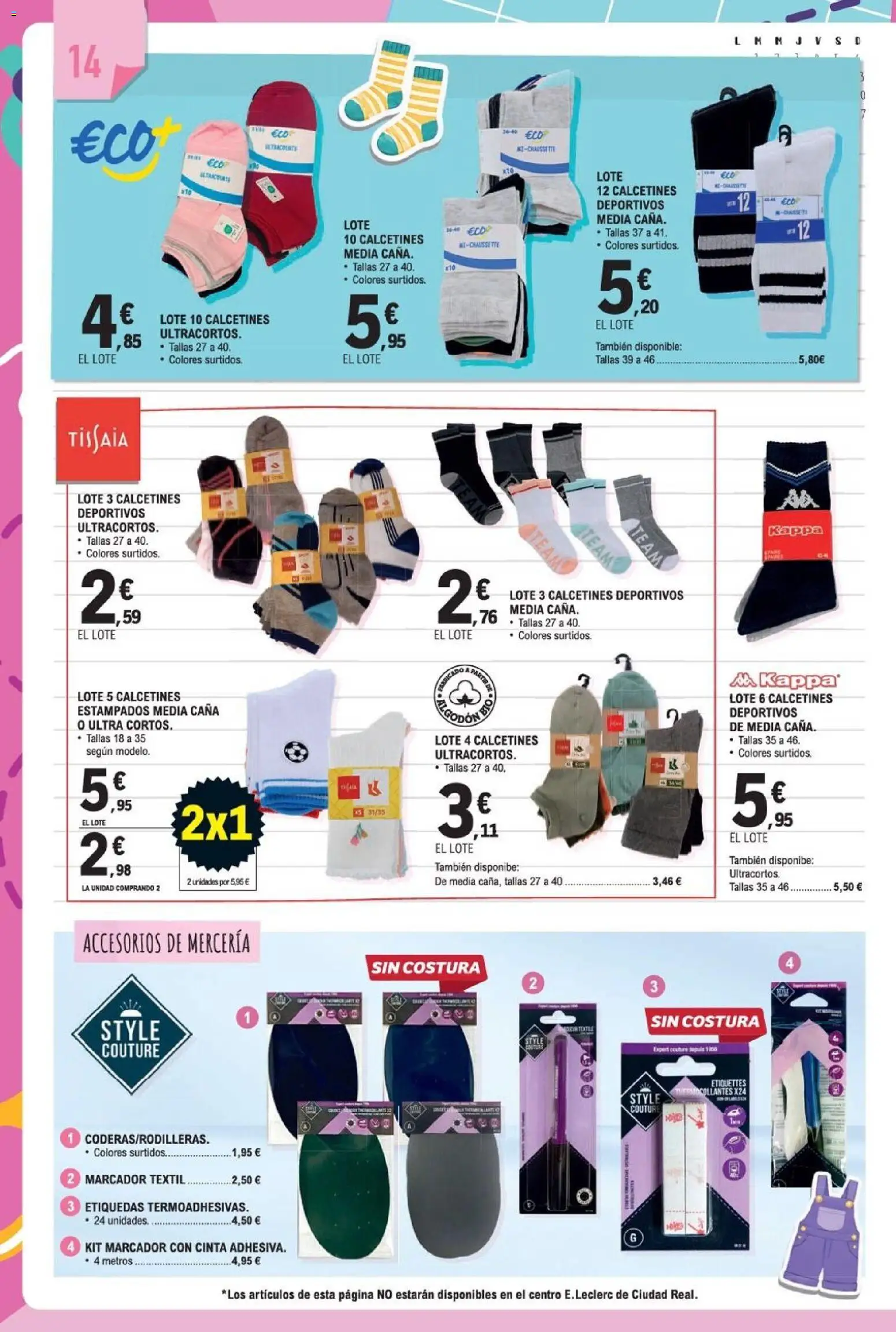 E.Leclerc Miranda de Ebro │ válido desde el 10/08/2026 | Página: 14 | Productos: Calcetines, Algodón