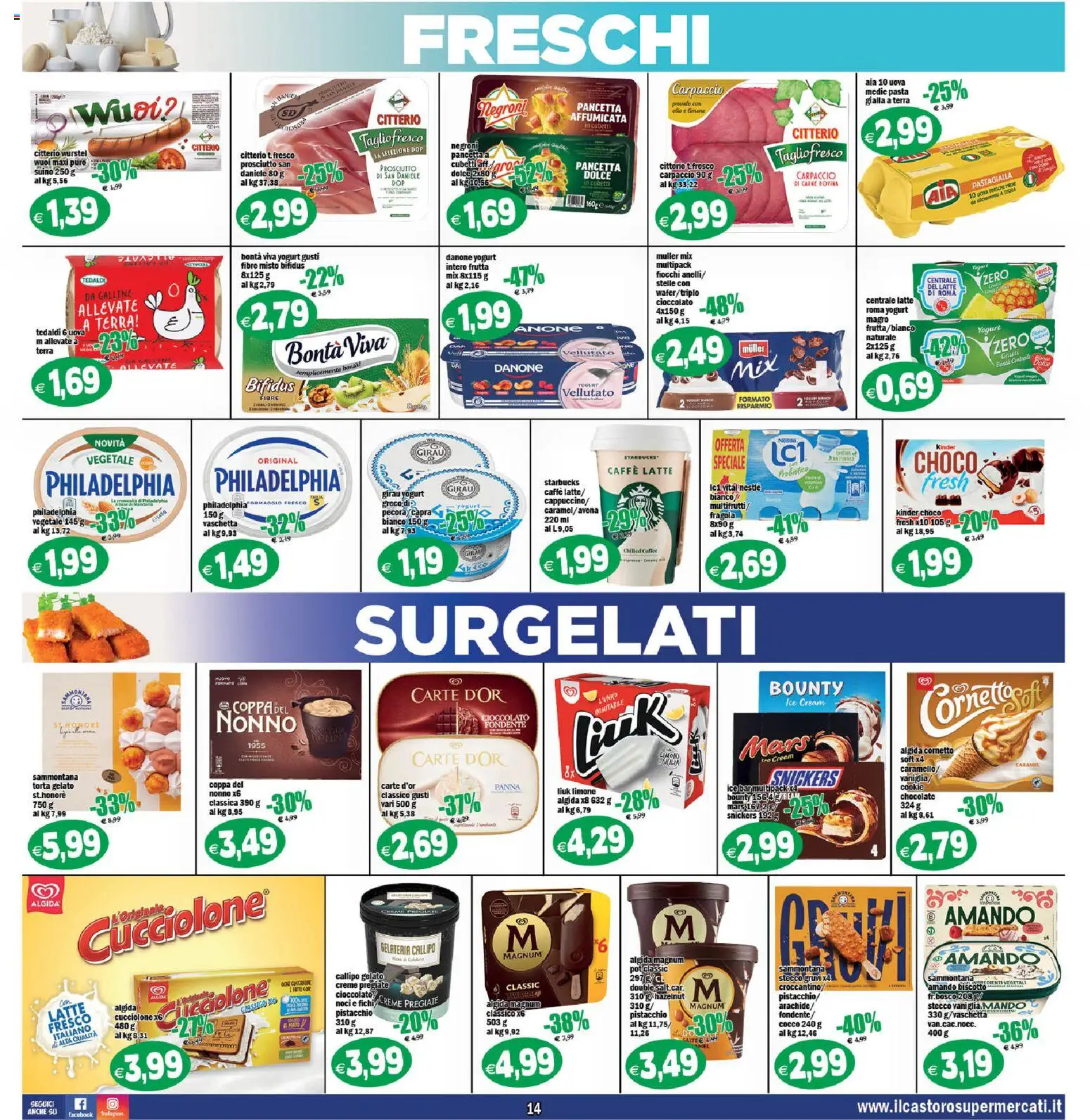 Volantino Il Castoro del 23/09/2026 | Pagina: 14 | Prodotti: Calice, Frutta, Limoni, Snickers