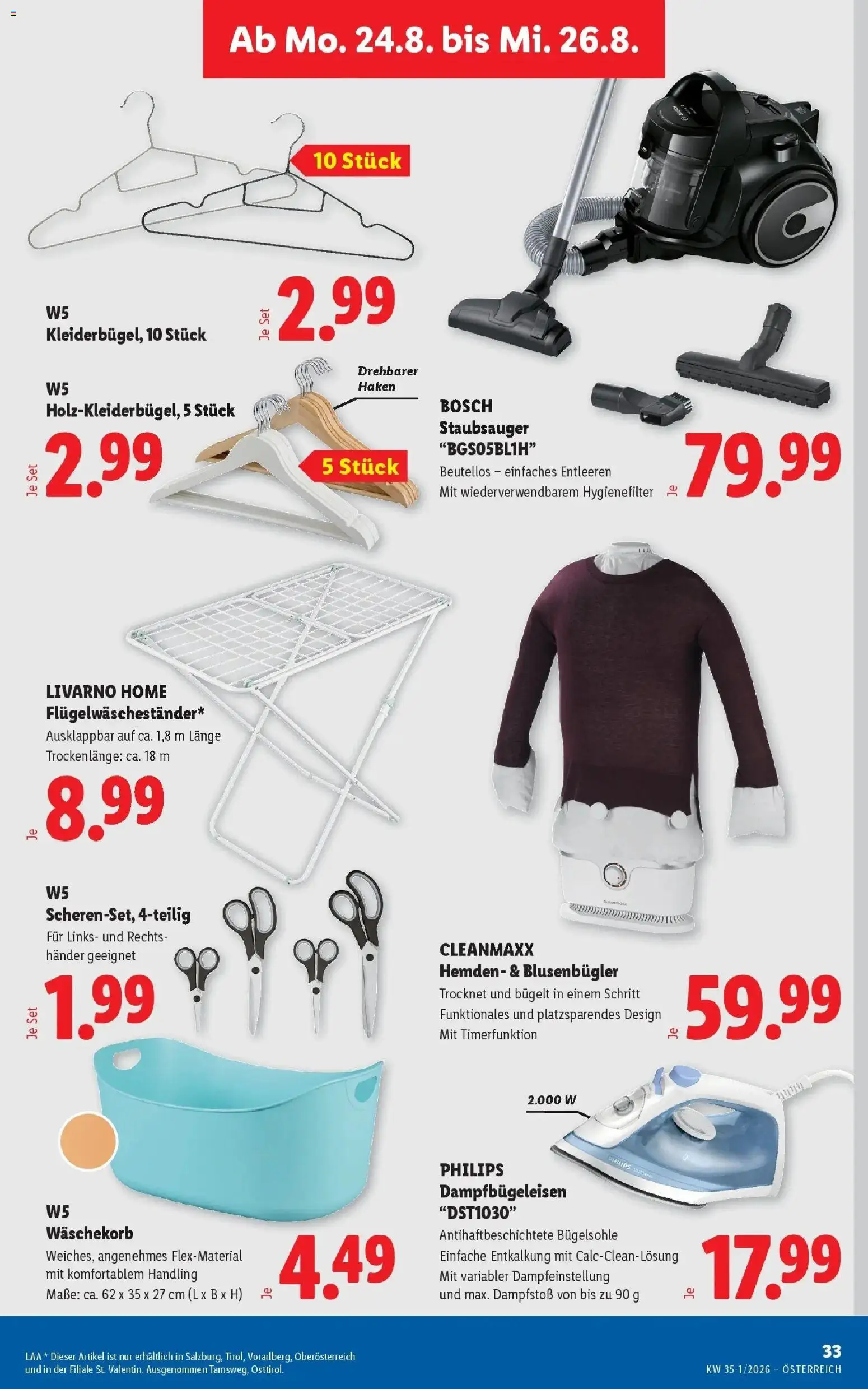 Lidl Flugblatt - Jenbach ab 20.08.2026 - Angebote ab donnerstag | Seite: 38 | Produkte: Staubsauger