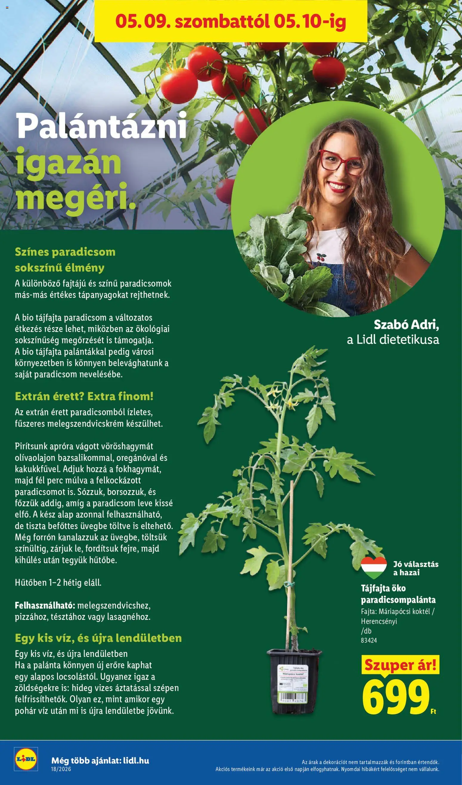Lidl akciós ujság - amely érvényes a következő dátumtól: 07.05.2026 | Oldal: 48 | Termékek: Melegszendvicskrém, Paradicsom, Pohár