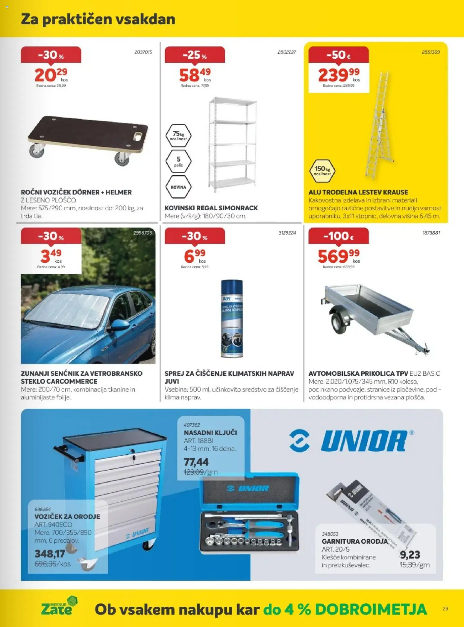 Novi Merkur katalog ponudbe – veljaven od 01.07.2026 | Stran: 29 | Izdelki: Klima, Orodje, Regal, Voziček