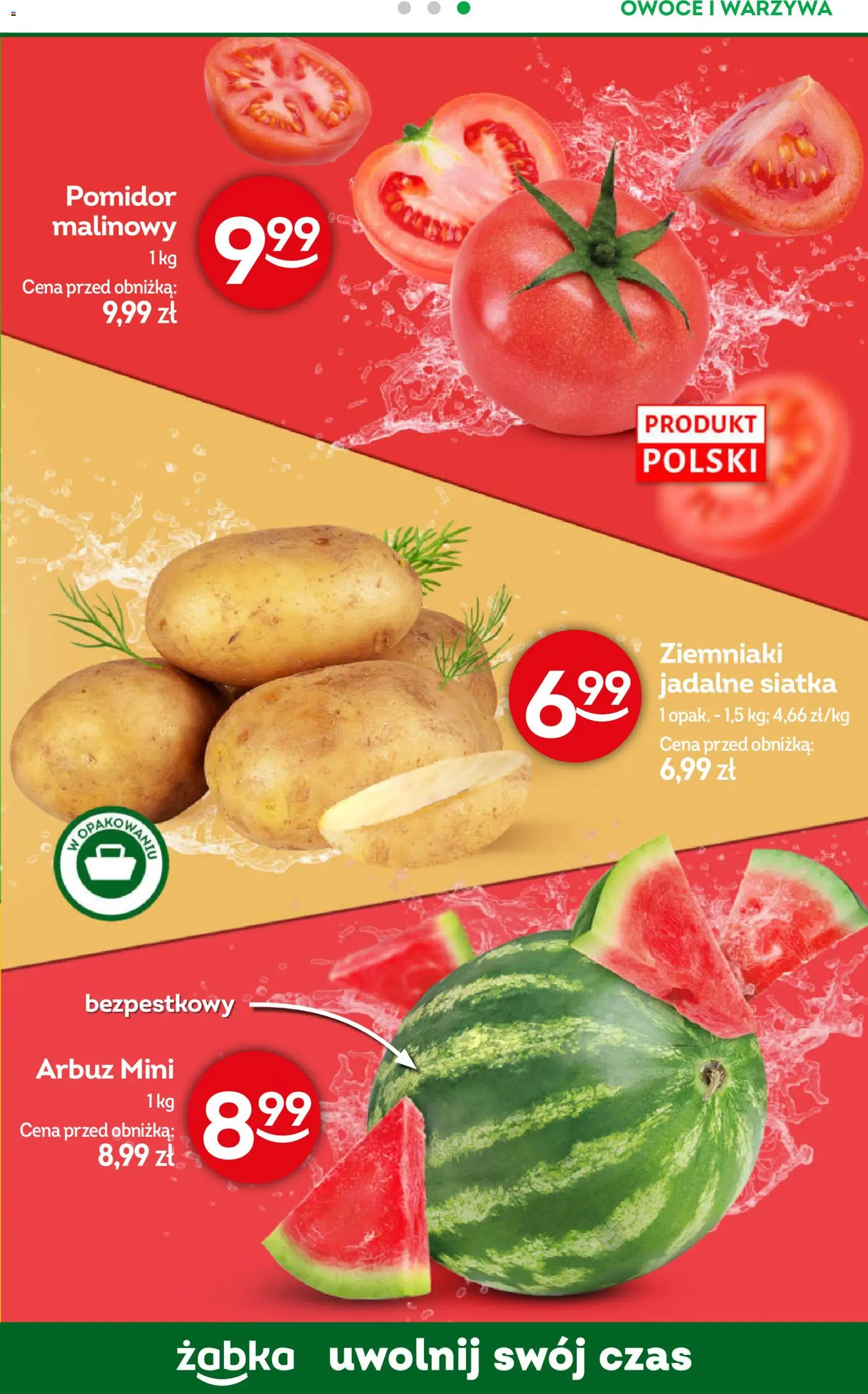 Żabka gazetka - Codzienne produkty od 17.06.2026 | Strona: 11 | Produkty: Pomidor malinowy, Ziemniaki, Warzywa, Owoce