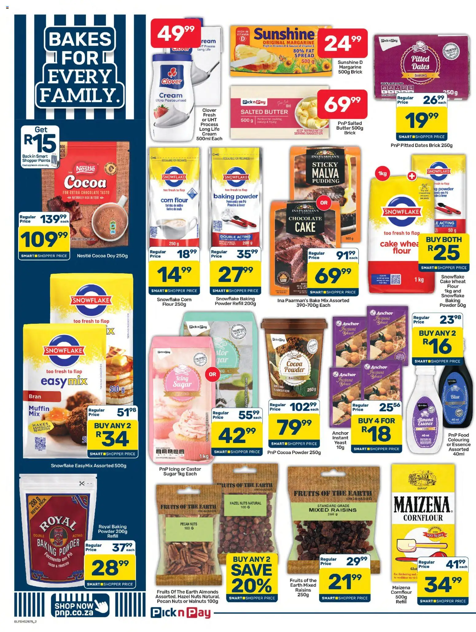 New Pick n Pay catalogue – valid from 07/07/2026 | Page: 2 | Products: Cocoa powder, Flour, Cream, Sugar