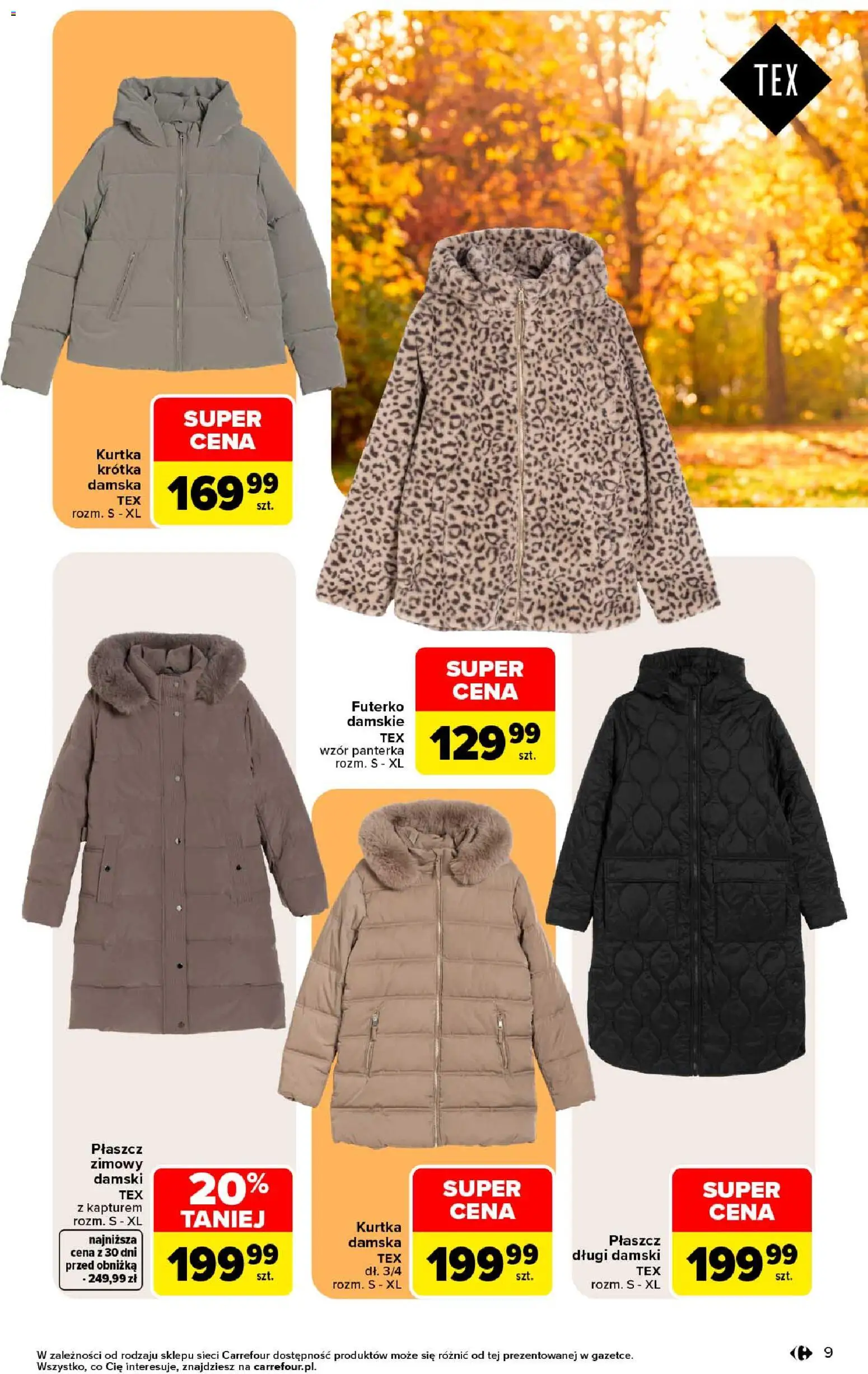 Carrefour gazetka - Na jesienne klimaty od 28.09.2026 | Strona: 9 | Produkty: Kurtka, Płaszcz
