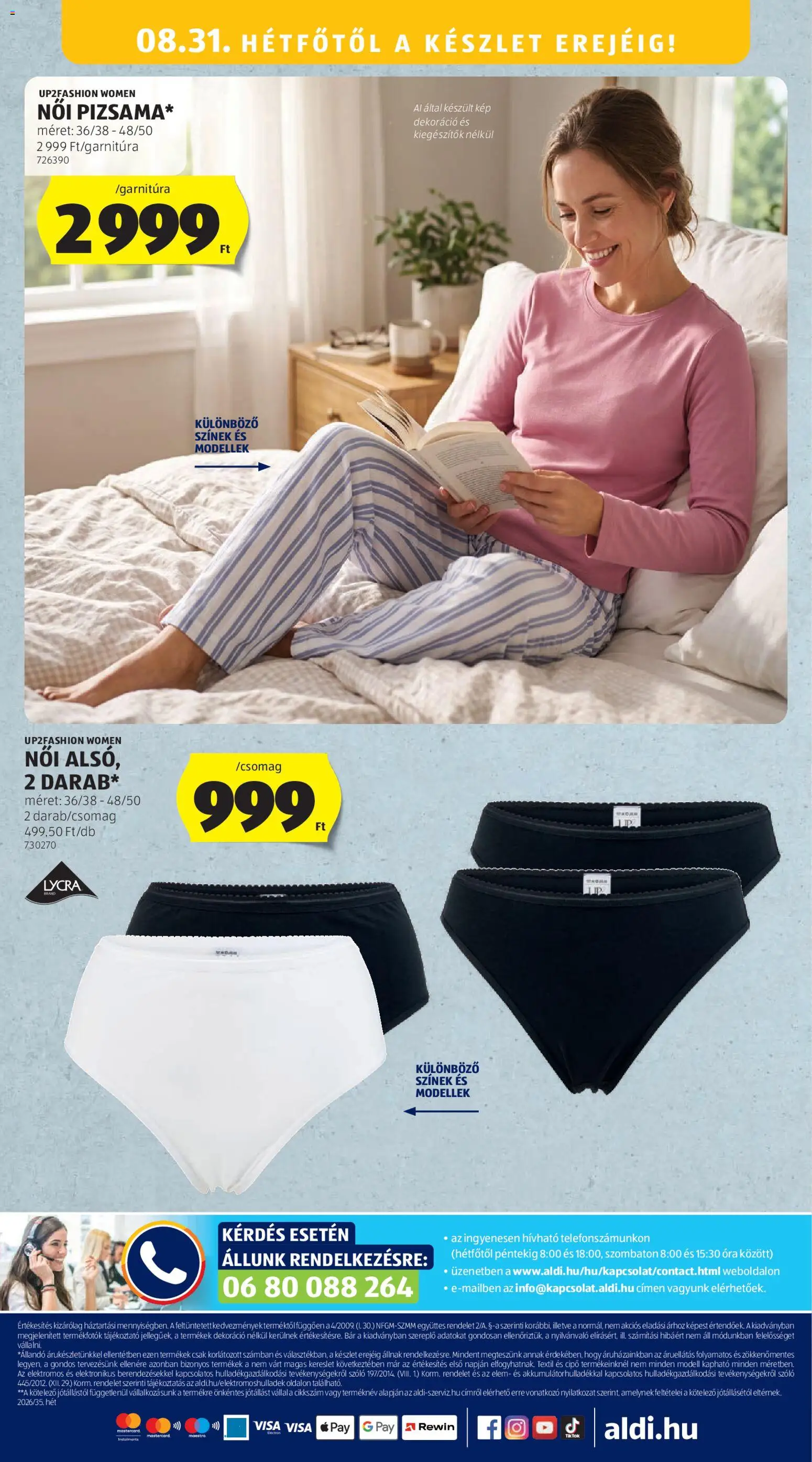 Aldi akciós ujság - amely érvényes a következő dátumtól: 2026.08.27. | Oldal: 8 | Termékek: Szőlő, Dekoráció, Női pizsama, Pizsama