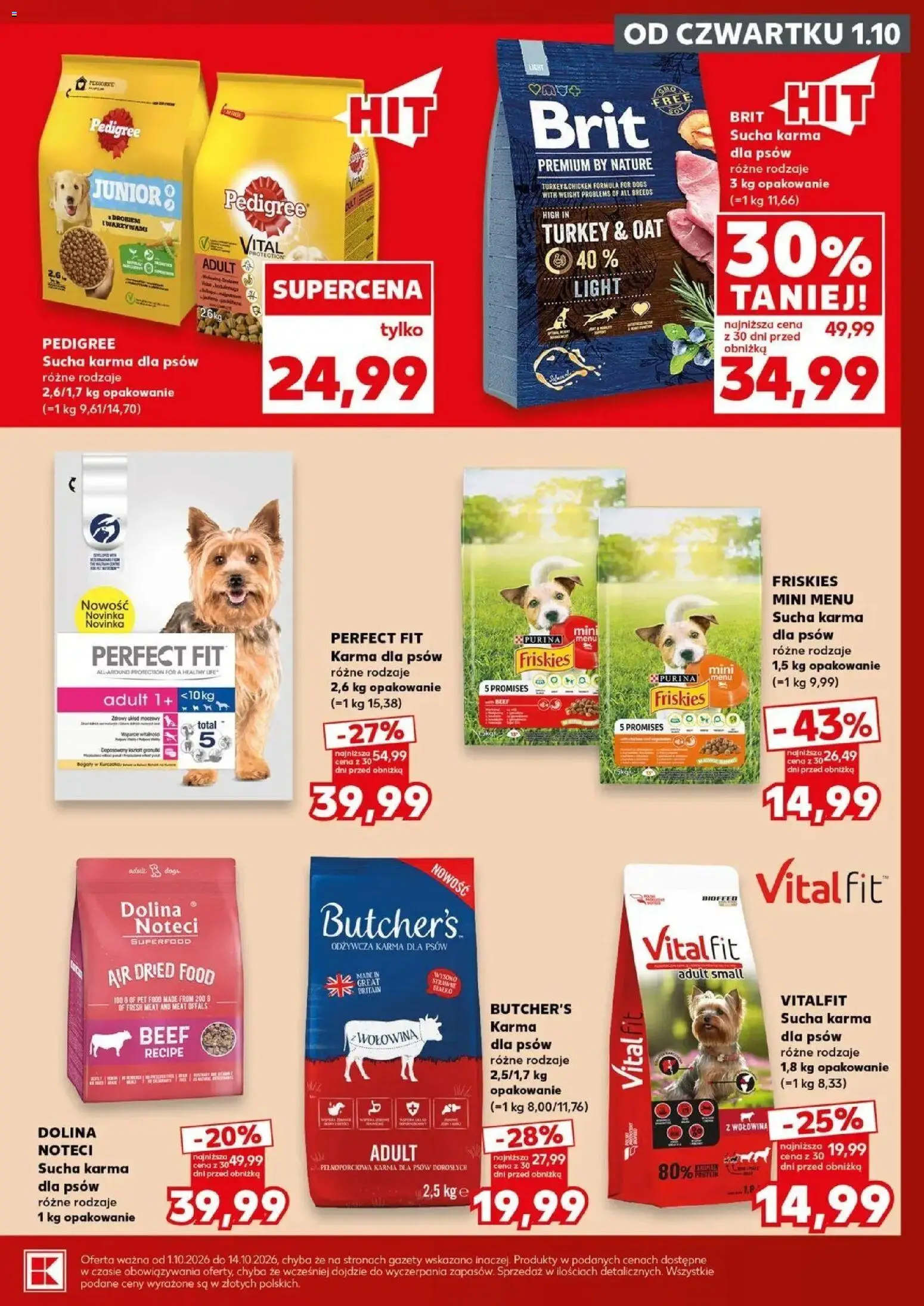 Kaufland gazetka - Zwierzaki od 01.10.2026 - od jutra PDF | Strona: 9 | Produkty: Pedigree, Perfect Fit, Karma dla psów, Dolina noteci