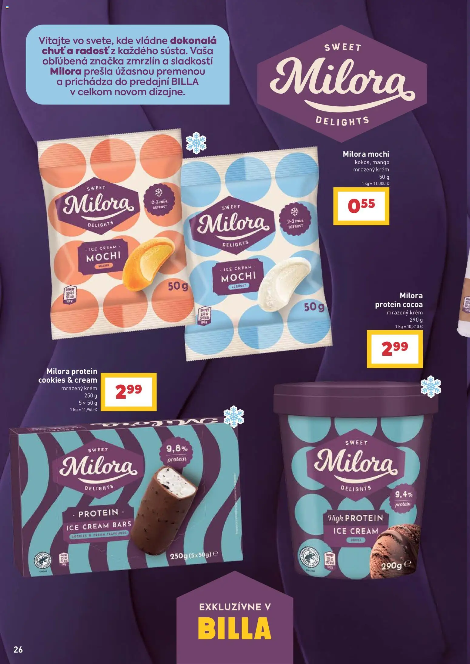 Nové Billa akcie – leták je platný od 09.09.2026 | Strana: 26 | Produkty: Protein, Krém, Mango