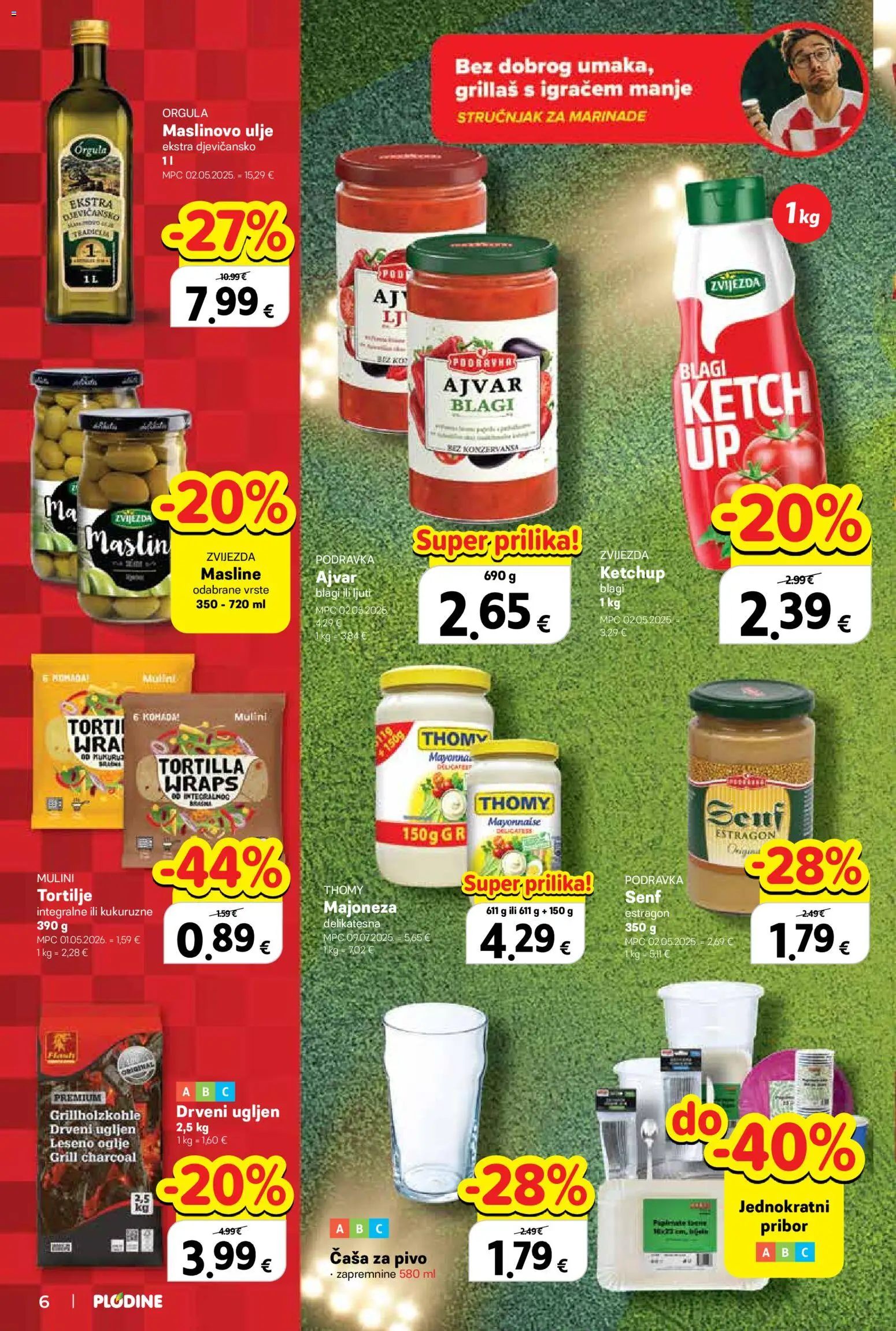 Plodine katalog | vrijedi od 10.06.2026 | Stranica: 6 | Proizvodi: Ulje, Podravka, Pivo, Majoneza