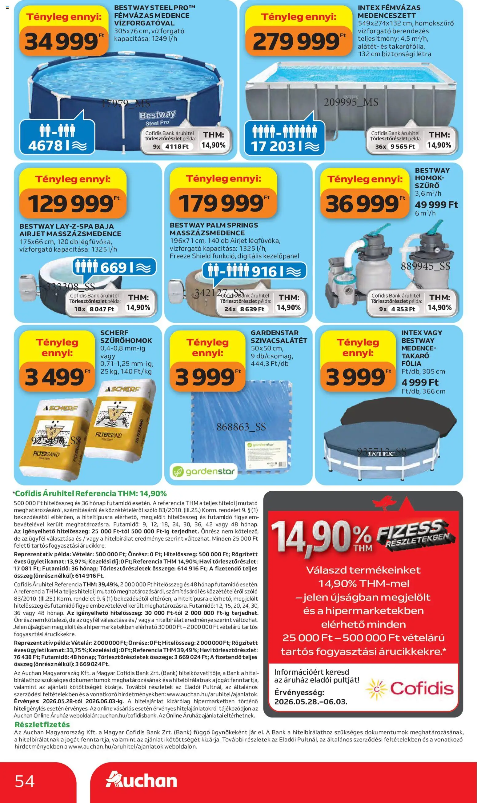 Auchan akciós ujság - amely érvényes a következő dátumtól: 28.05.2026 | Oldal: 54 | Termékek: Szőlő, Takaró, Medence, Létra